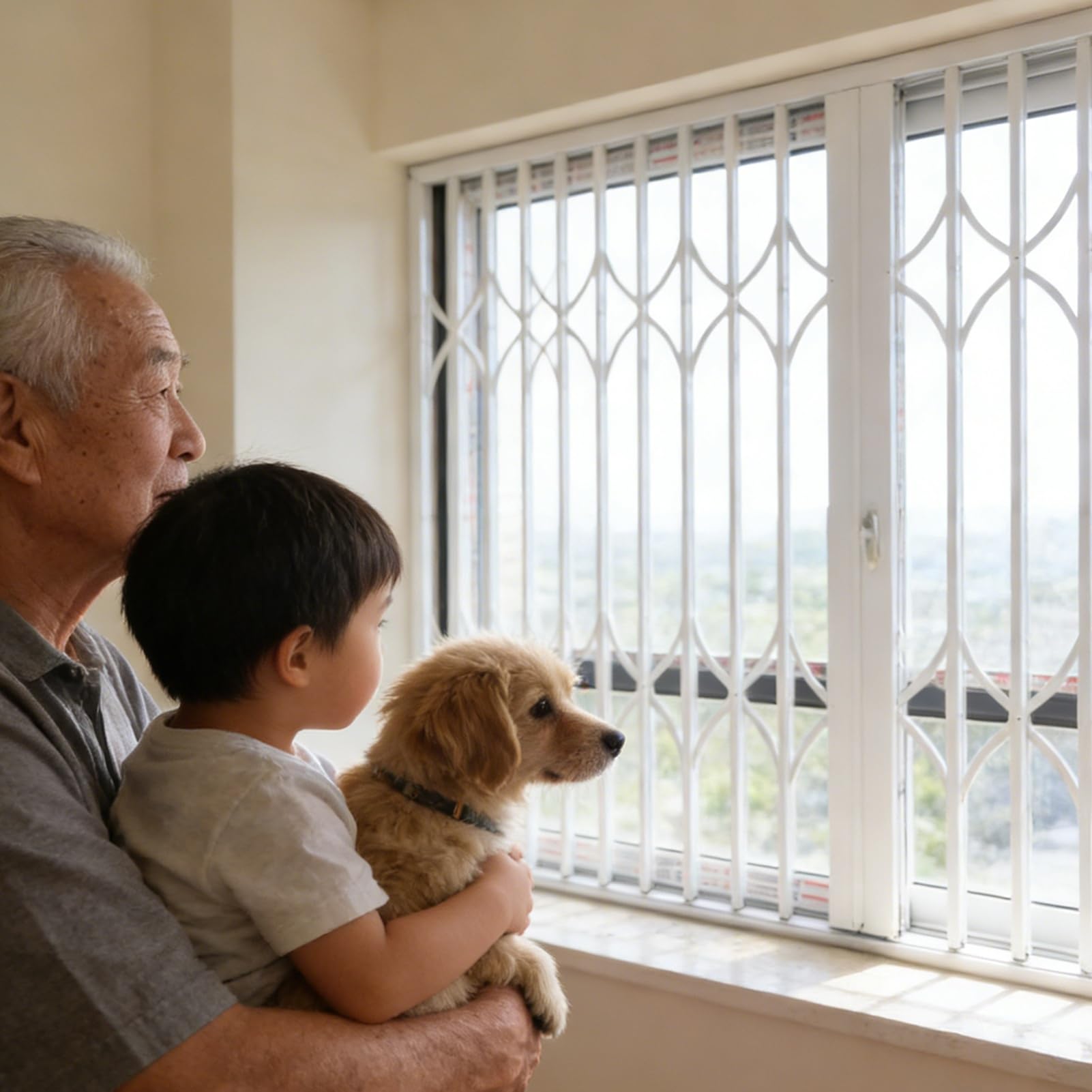 Barras de seguridad ajustables para ventana para seguridad de niños y mascotas, disuasión contra ladrones para balcón y ventanas del hogar