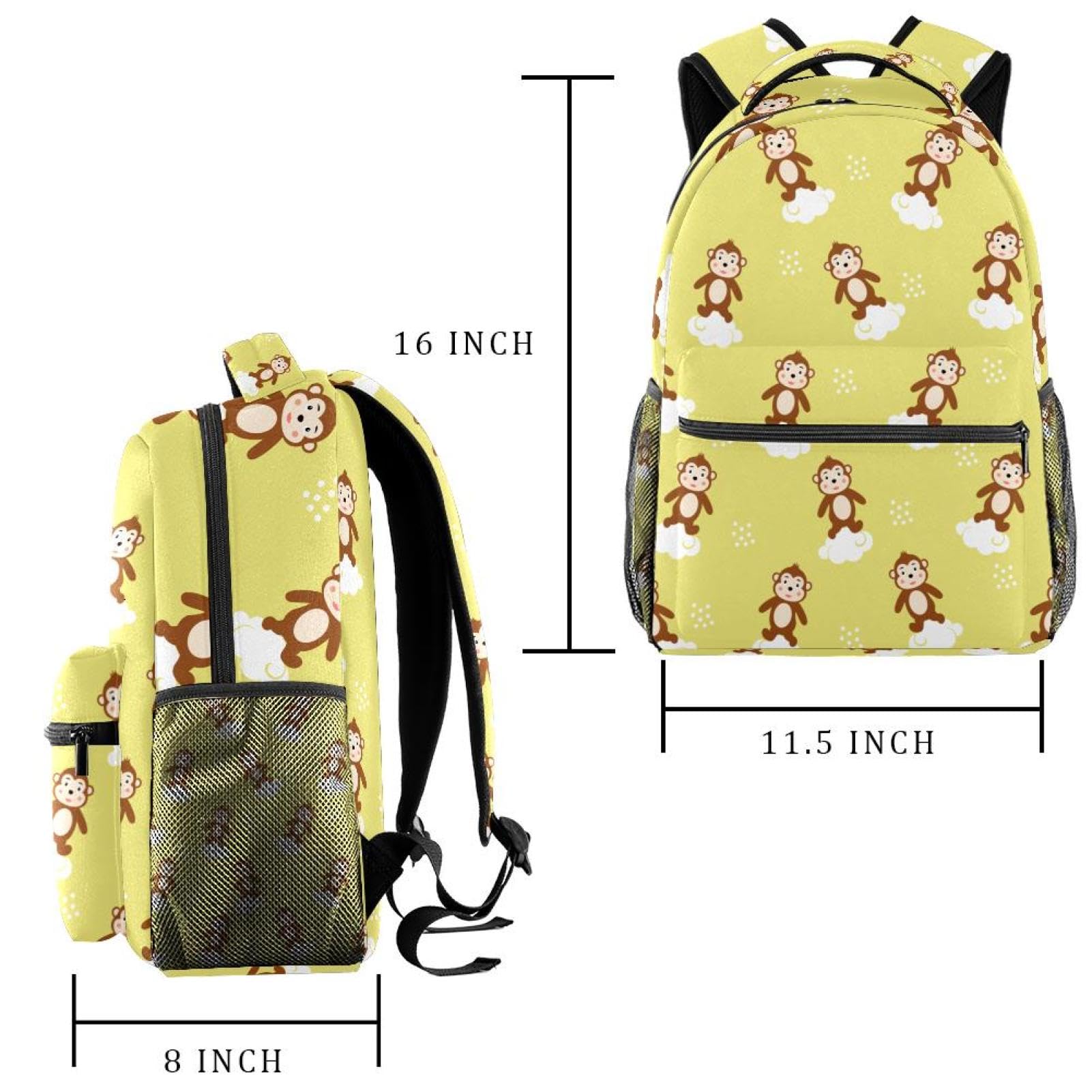 Zaino scolastico per uomini e donne, borsa da viaggio per computer portatile con scimmia, leggera, zaino casual per libri