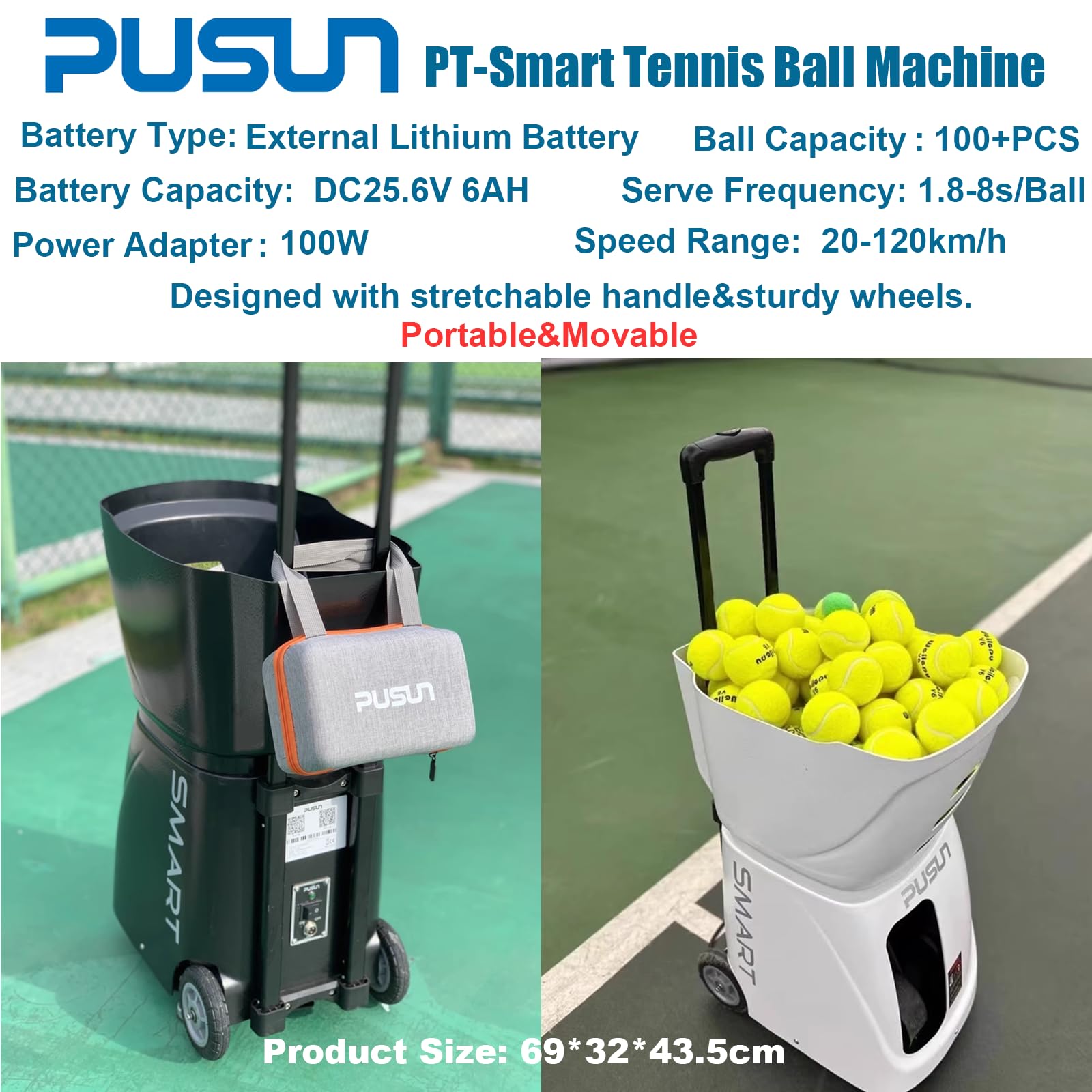 Amazon | PUSUN テニスボールマシン PT-Smart テニスボールランチャー