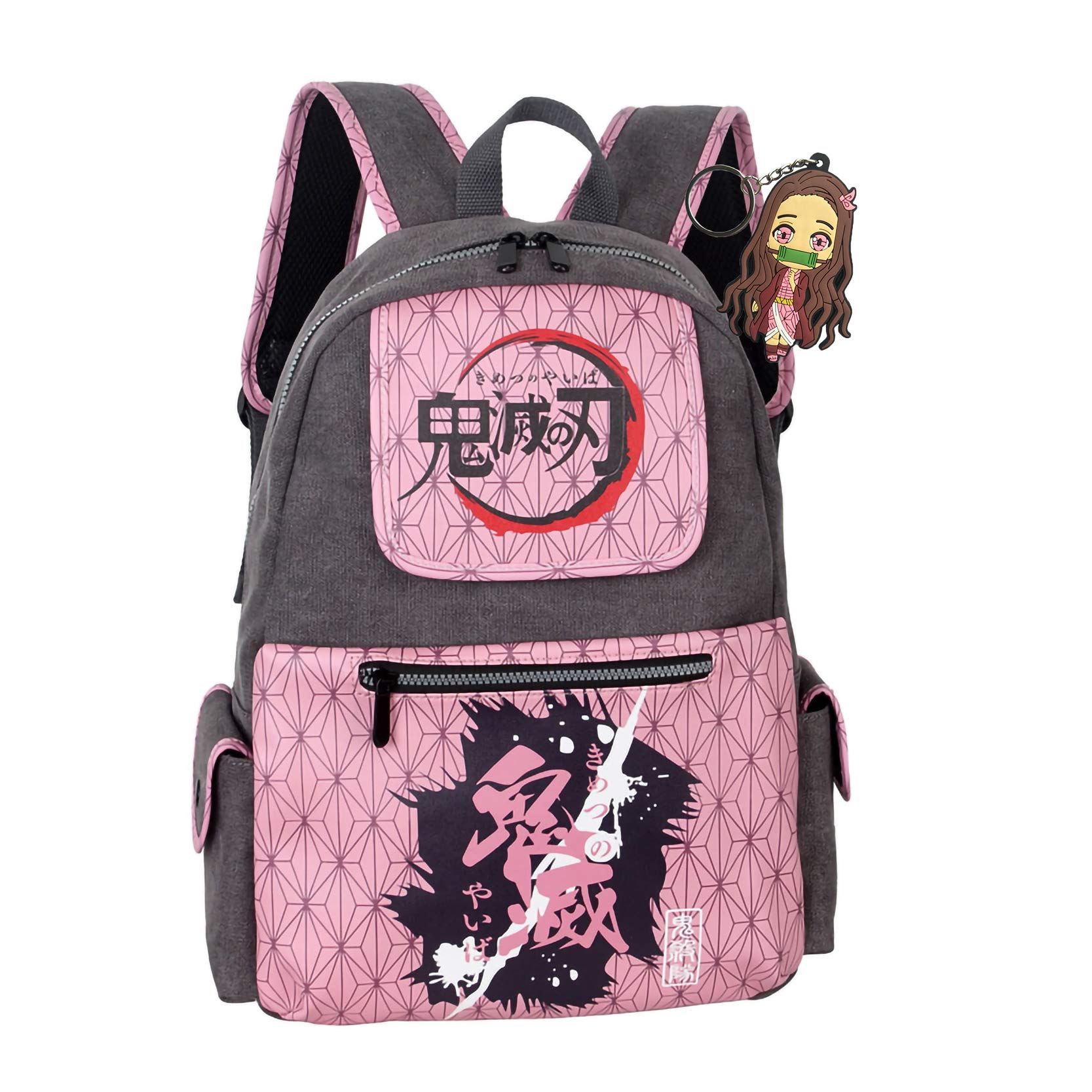 PANGXIEDemon Slayer Backpack Anime Laptop Backpack Students Bookbags Large Capacity Bag 17inch with Keychain