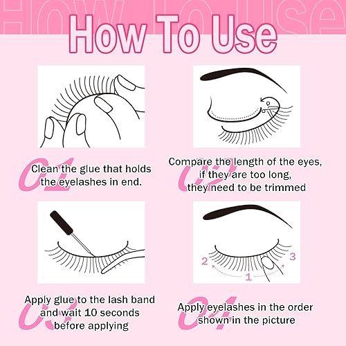 Vista 127 de Pestañas postizas de visón finas, pestañas postizas esponjosas rizadas en D, pestañas de visón sintético, 0.551 in, aspecto natural, pestañas