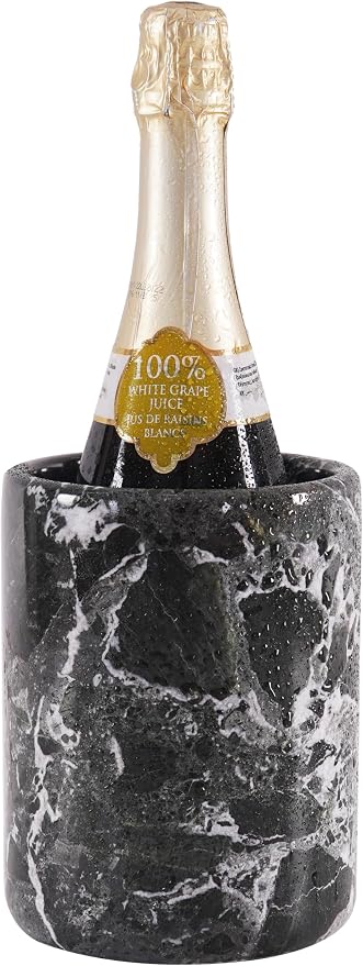 Radicaln Marble Wine Chiller Black 6.5" Inches Handmade Beverage Cooler For Bar Accessories, Wine Chiller For Champagne, Bottle Cooler