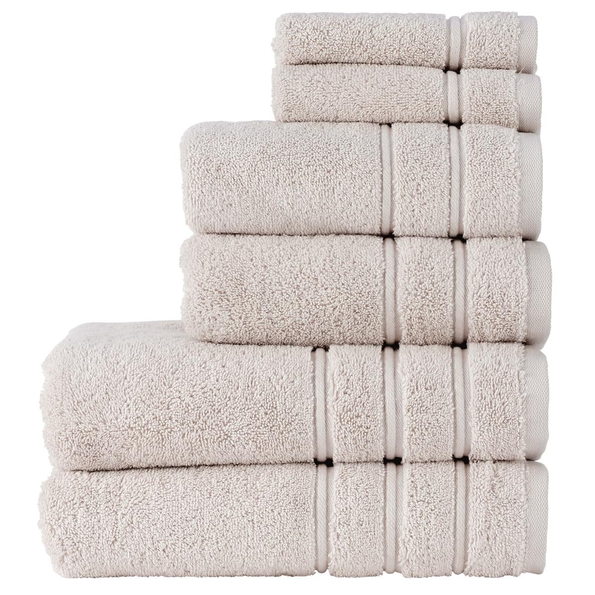 Christy Beige 'Antalya' 100% Turkish Cotton 6 Piece Luxury Bath Towel Set In