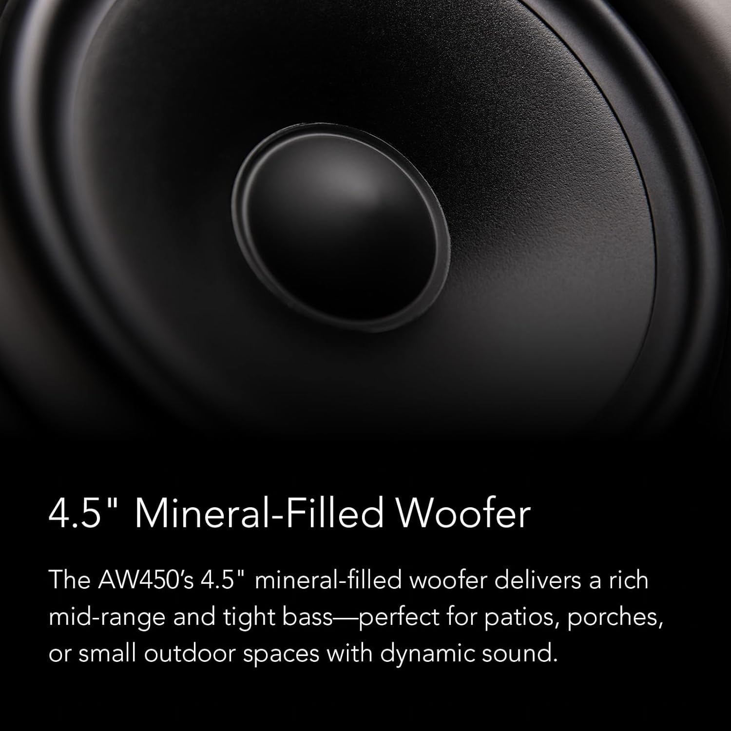 Definitive Technology Dymension AW-450 Outdoor Speaker (White, Pair), Two-Way Surface Mount, 4.5" Woofer, 1” Tweeter, & 4.5" x6” Passive Bass Radiator, IP66 All-Weather Wired Outdoor Speakers