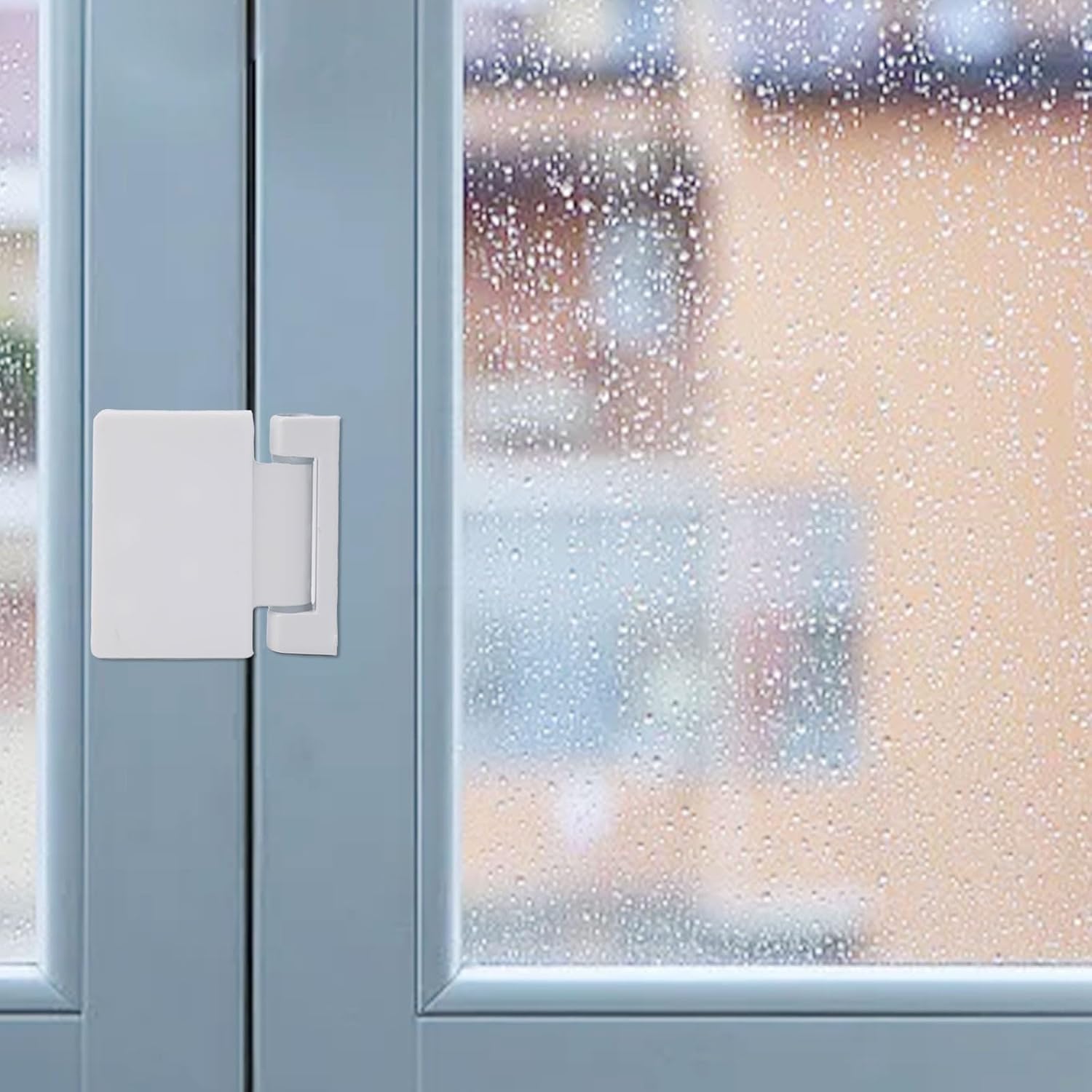 High Security Thickened Door Flag Hinge with Mounting Plate Kit, Durable Iron and ABS Construction for Home Office Window Casement Doors, Left or Right Hand Installation (White)