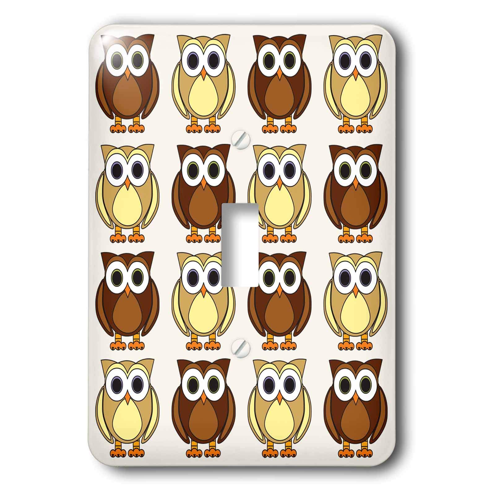 Impresión de búho marrón decorativa para placa de interruptor de palanca individual toggle