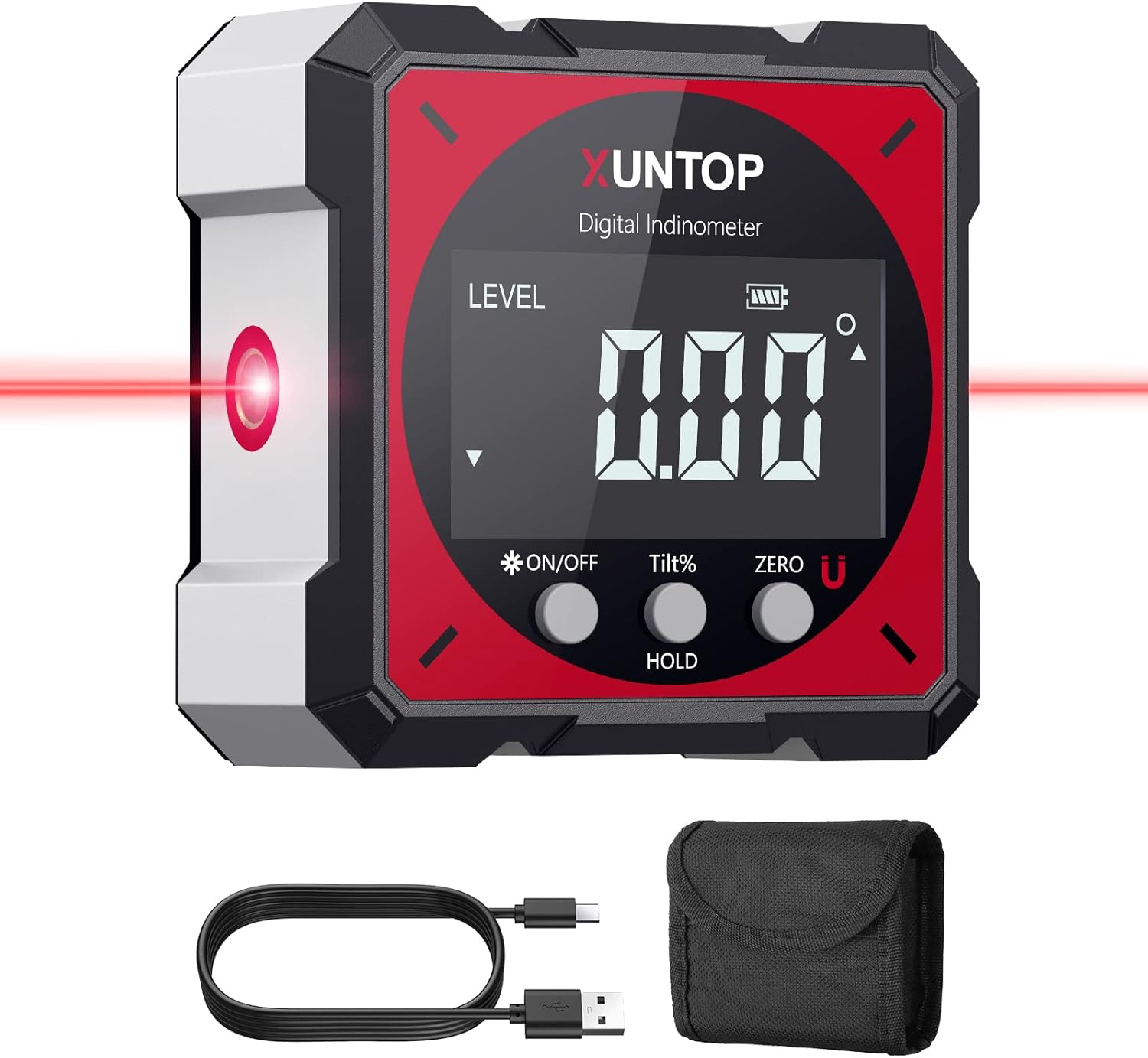 XUNTOP USB Charging Digital Level Box Angle Finder with Electronic