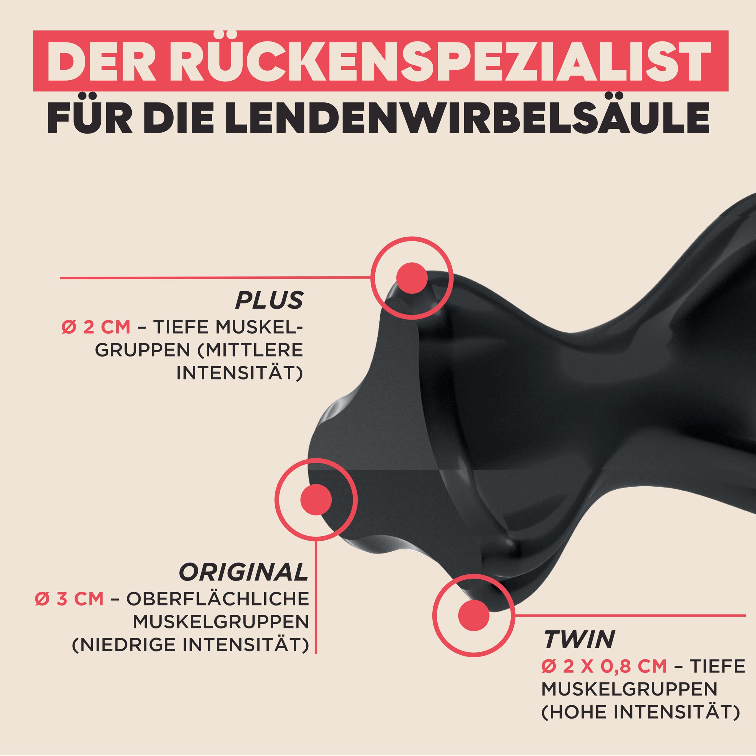 TMX® Set massaggiante per pavimenti pelvici | agopressione contro dolori muscolari e problemi al pavimento pelvico | massaggio punti dolorifici | trigger point | massaggio | 3 strumenti trigger in un