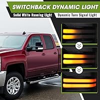 Vista 4 de espejos retrovisores para remolque para Chevy Silverado/GMC Sierra 1500 (2014-2018), 2500HD/3500HD (2015-2019) con señal de giro dinámica y luces