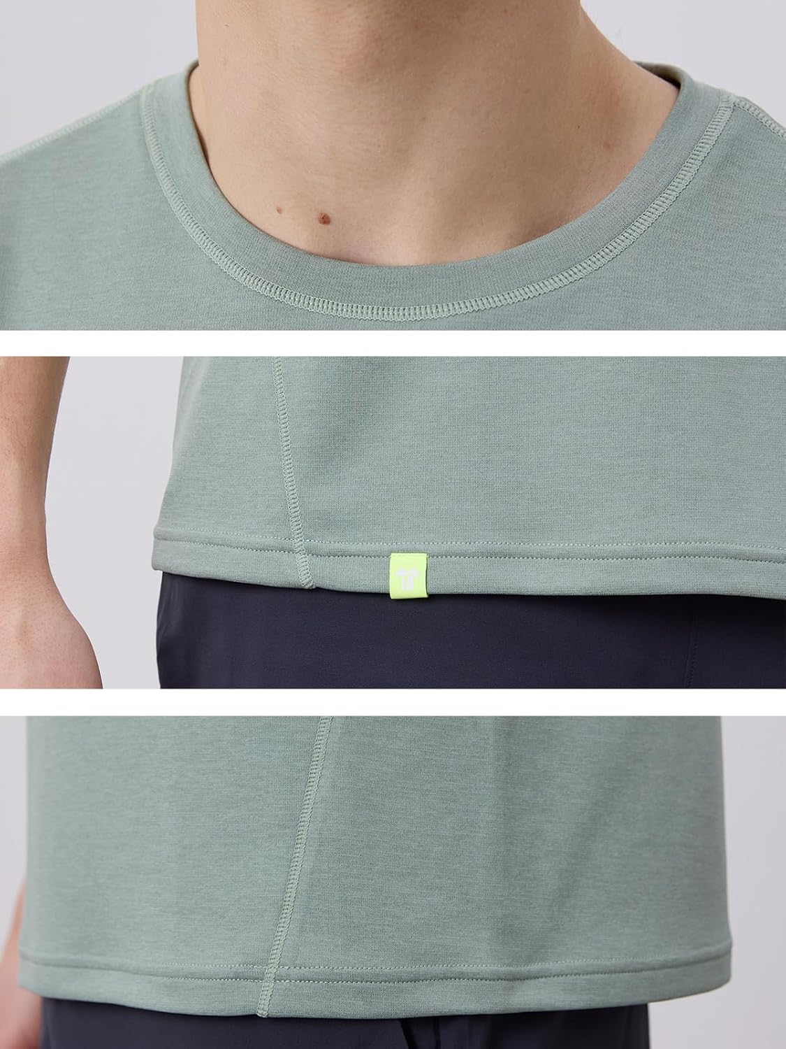 Workout Short Sleeve T Shirt for Men Women Unisex Forwarded Side Seam Performance Crew Neck Tee Quick Dry