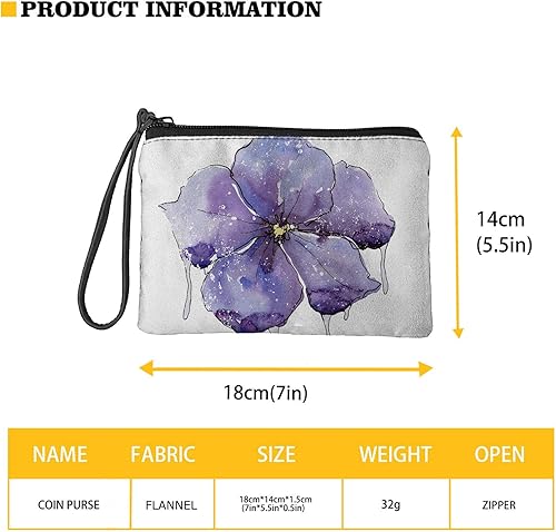Vista 2 de doginthehole Monedero pequeño para mujer, llavero con cremallera, tarjetero, organizador, Margarita