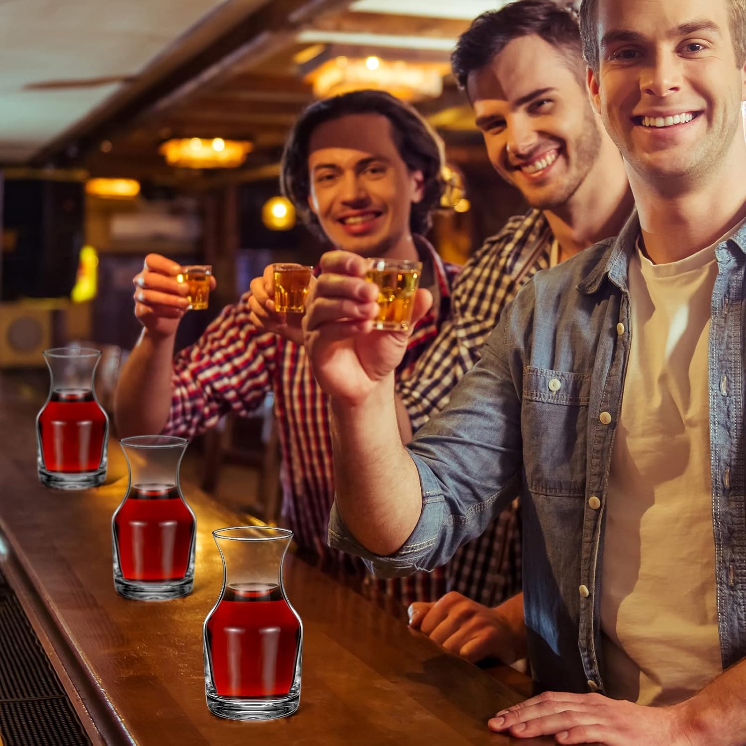 12 Pack Single Serving Wine Carafe Glass Small Mini Carafe Individual Wine Refill Decanter for Dinner Parties Tastings Bars Restaurants (7.7 oz) - Image 7