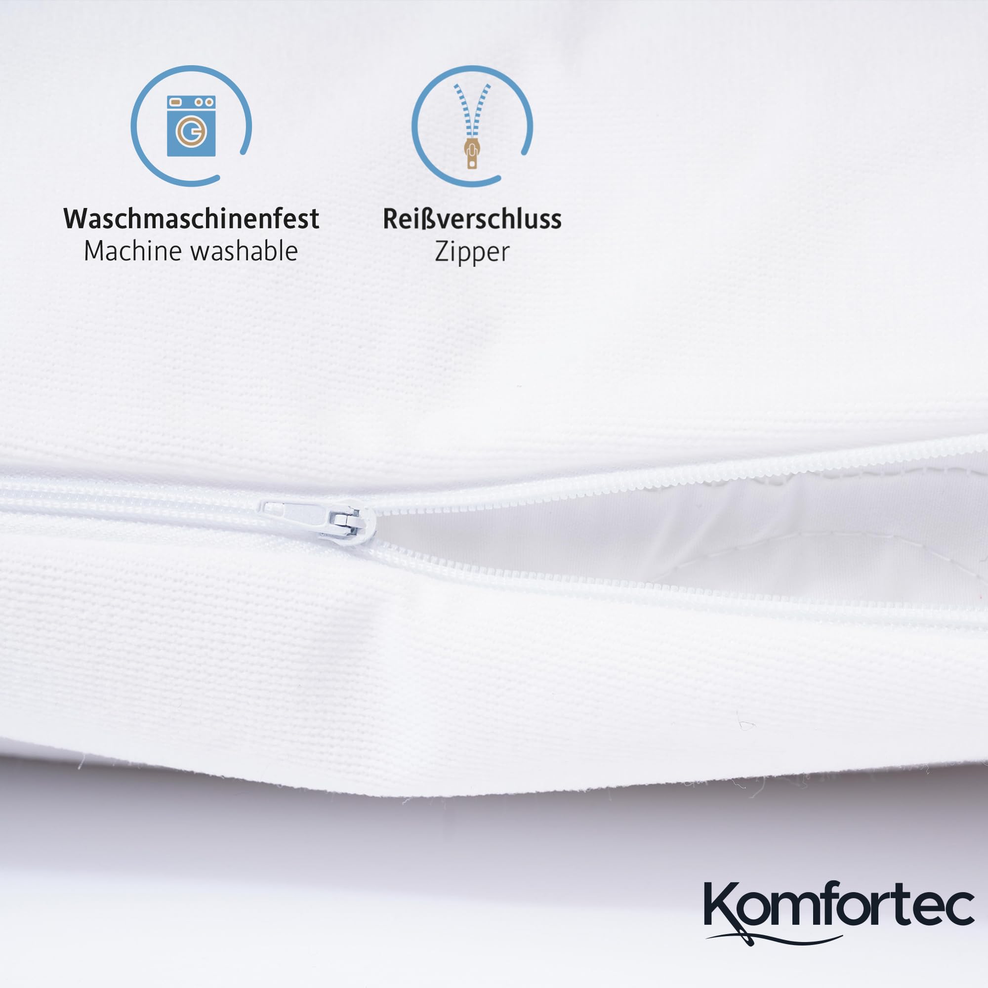 Komfortec Waterproof Cushion Cover 80 x 80 cm Set of 2 With Zip, Breathable, Hypoallergenic Pillowcases - Image 3