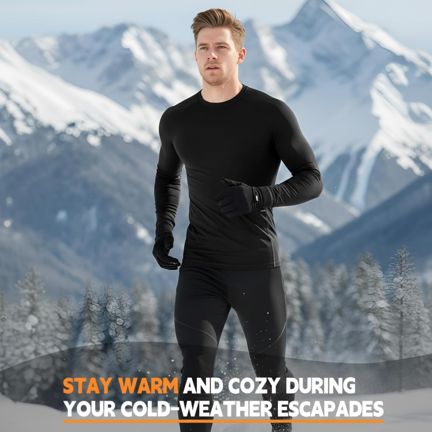 Coume 4 Pack Men's Thermal Compression Shirt Fleece Lined Turtle Mock Neck Undershirt Long Sleeve Athletic Workout Base Layer(Black/White,Medium) - Image 6