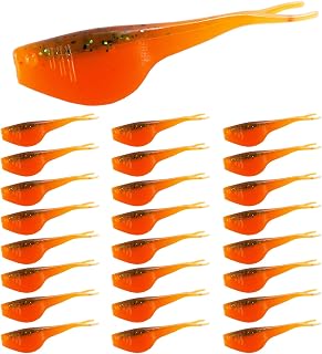 Split-Tail Crappie Lures - 24pcs Soft Plastic Lures for Bluegill, Panfish, Trout, Bass
