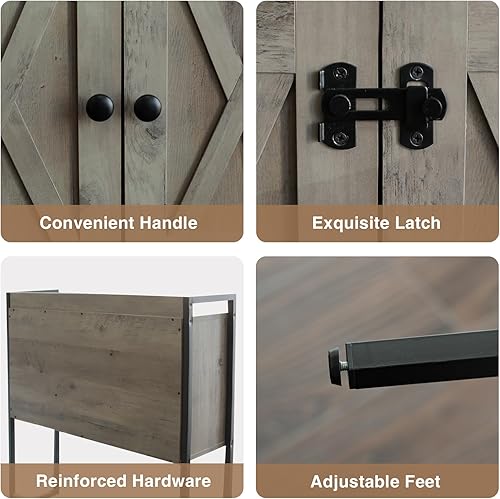 Miniatura 7 de Fienveorn - Caja de arena para gatos con armario de almacenamiento, 59.3 pulgadas de alto, gran caja de arena oculta para gatos con estante, marco