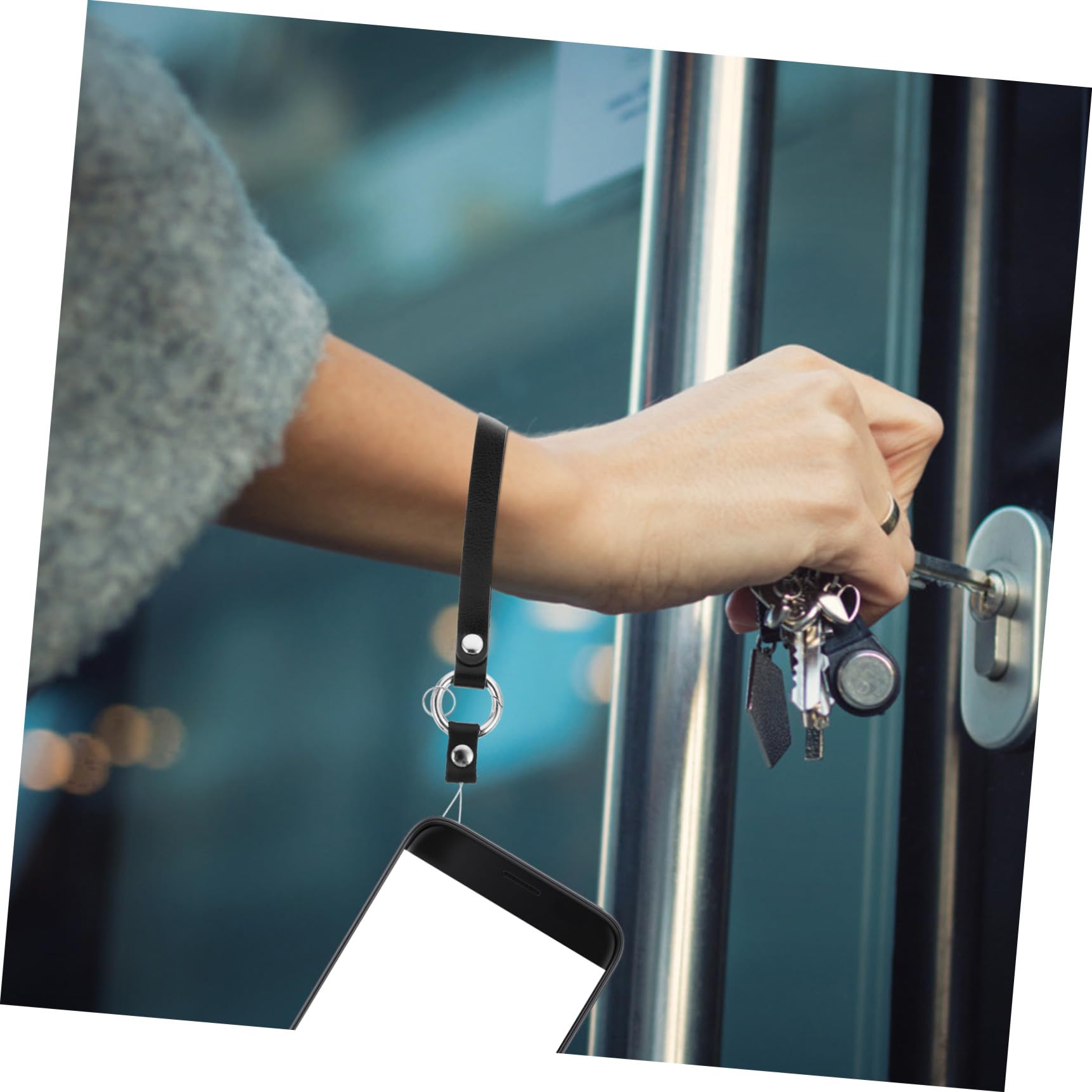 Praktisches Handgelenk-lanyard Mit Ring Aus Strapazierfähigem Leichter Telefon-armband-trageschlaufe Zum Sicheren Halten Von Handy Kamera Und Schlüssel Einfache Montage Schwarz
