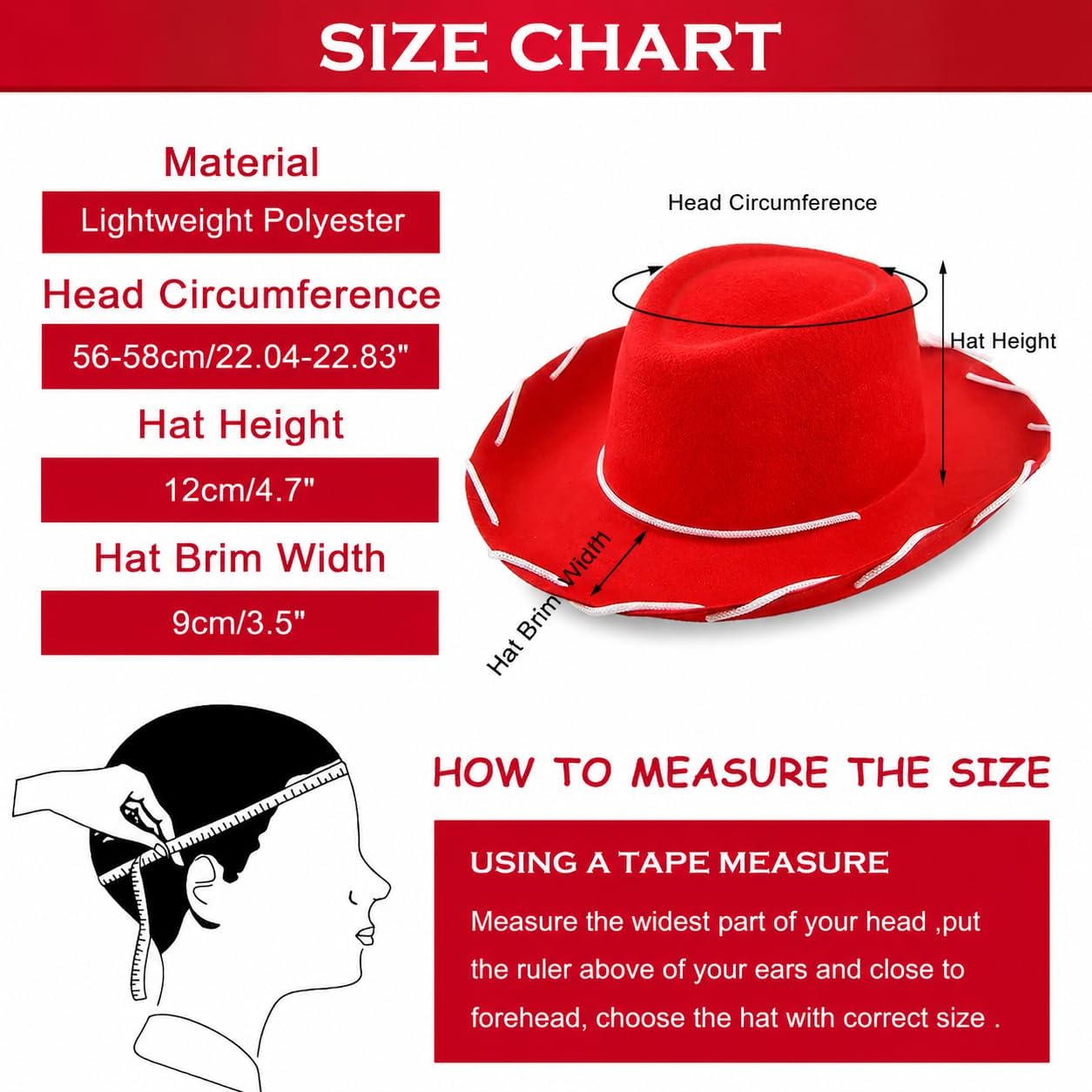 GEMVIE Women's Felt Western Cowgirl Hat