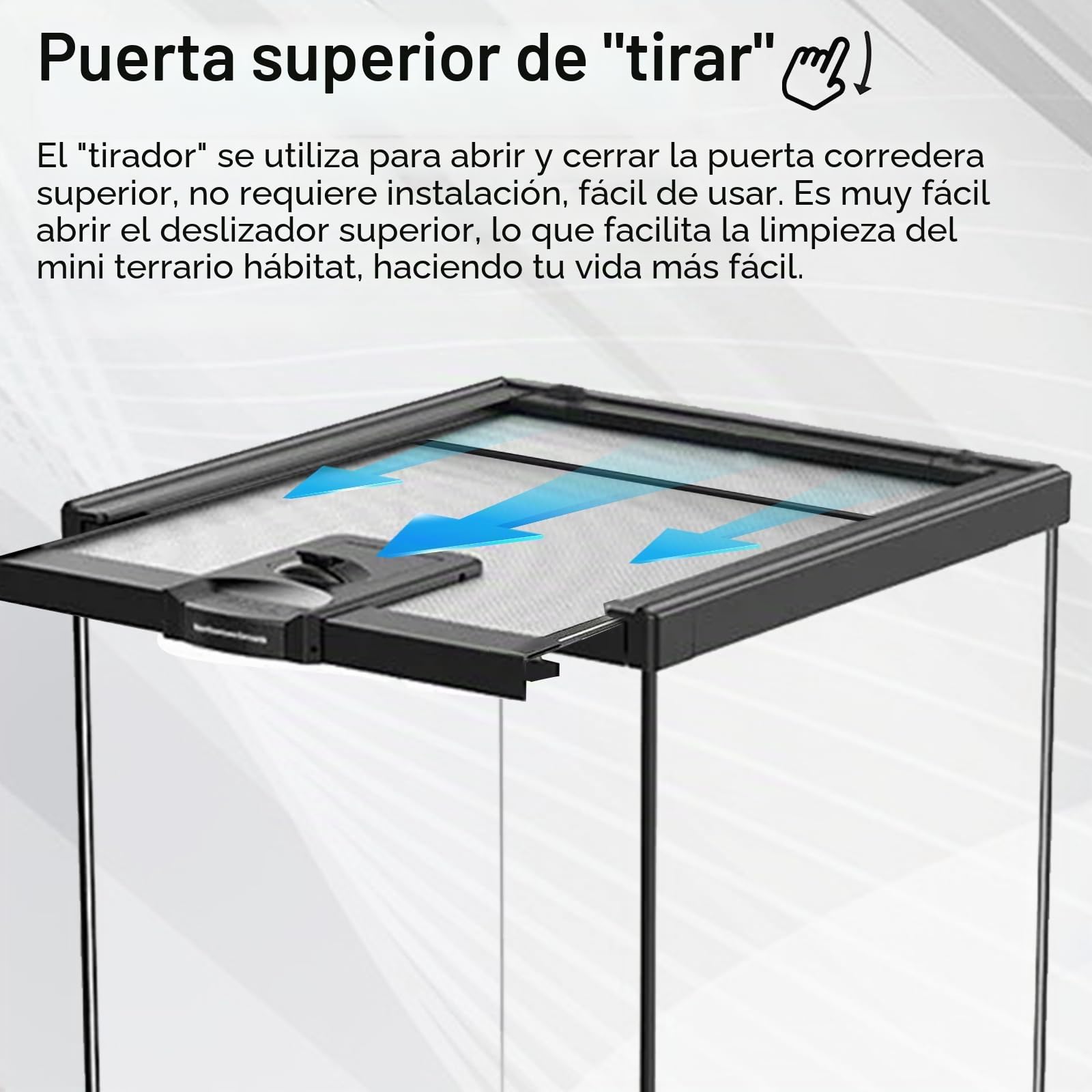 Set de Terrario, Terrario Reptiles de Vidrio de 20 x 20 x 30 cm Kit de Terrarios con Lámpara para Reptiles Termómetro Tanque Pequeño con Diseño de Piedras Comedero Pinzas y Regadera Pequeña
