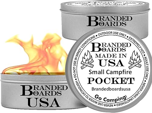 Miniatura 1 de Branded Boards Mini fogata portátil en una lata de hasta 5 horas de tiempo de combustión, fabricada en Estados Unidos, reutilizable para fiestas de