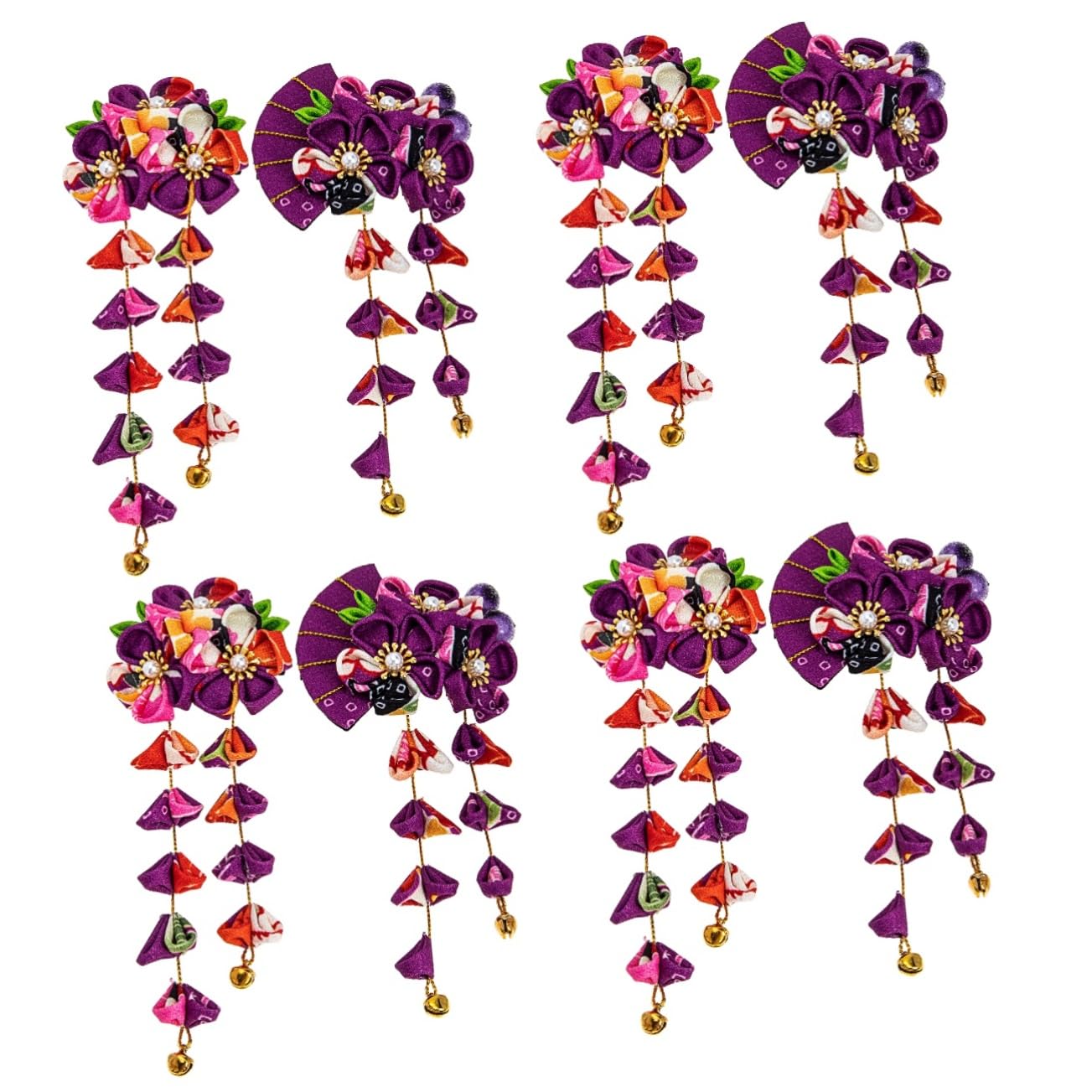 Ipetboom 8pièces Épingles à Cheveux Japonaises Fleurs Accessoires Élégants Avec Franges Pour Style Unique Et Raffiné Parfaits Pour Occasions Spéciales Vie Quotidienne
