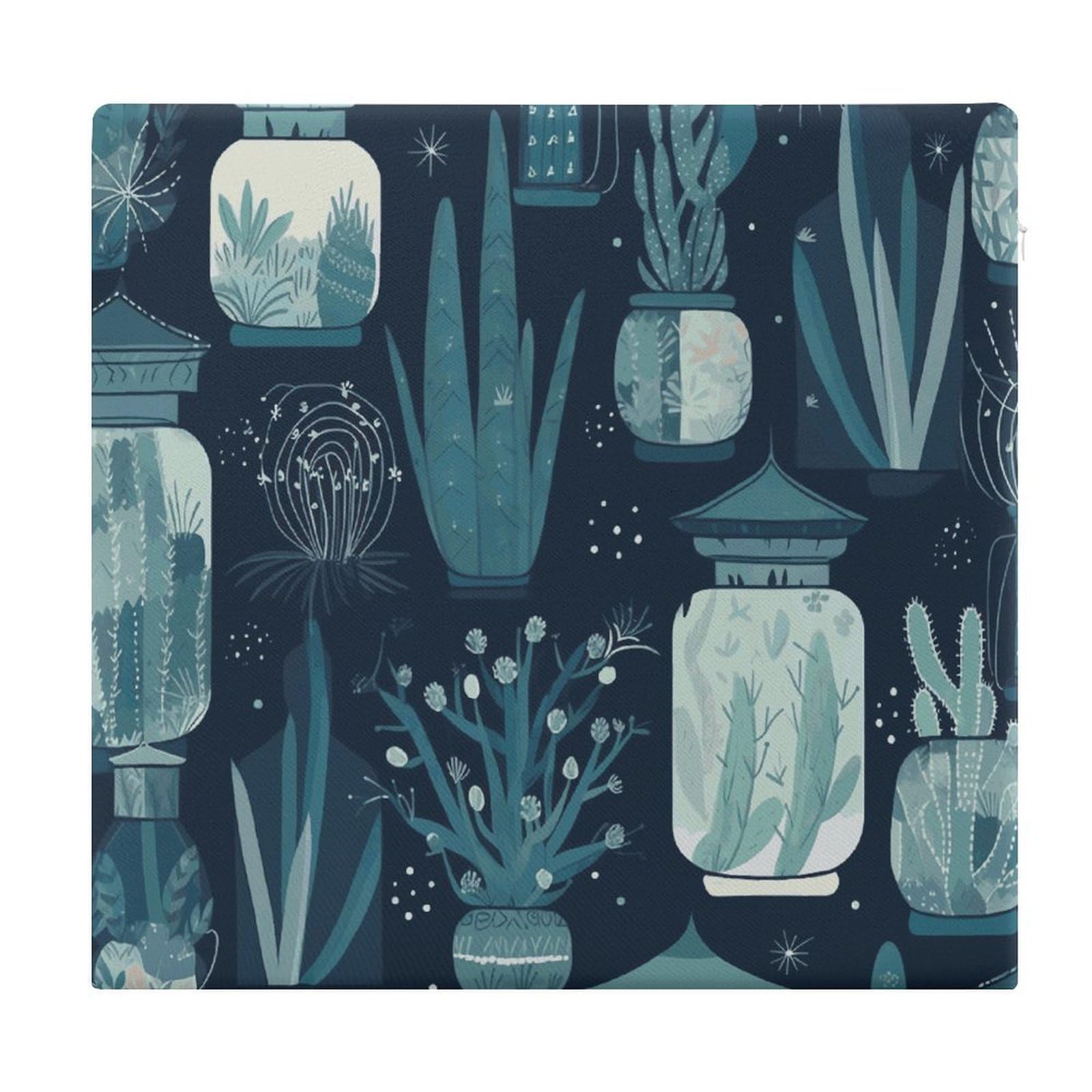 Adfgyerh Style Succulent Plants And Cactus Cushions Memory Foam For Adults, Seat Cushion Chair Pads Soft, Square Pillows For Dining, Kitchen, Office, Patio Chairs