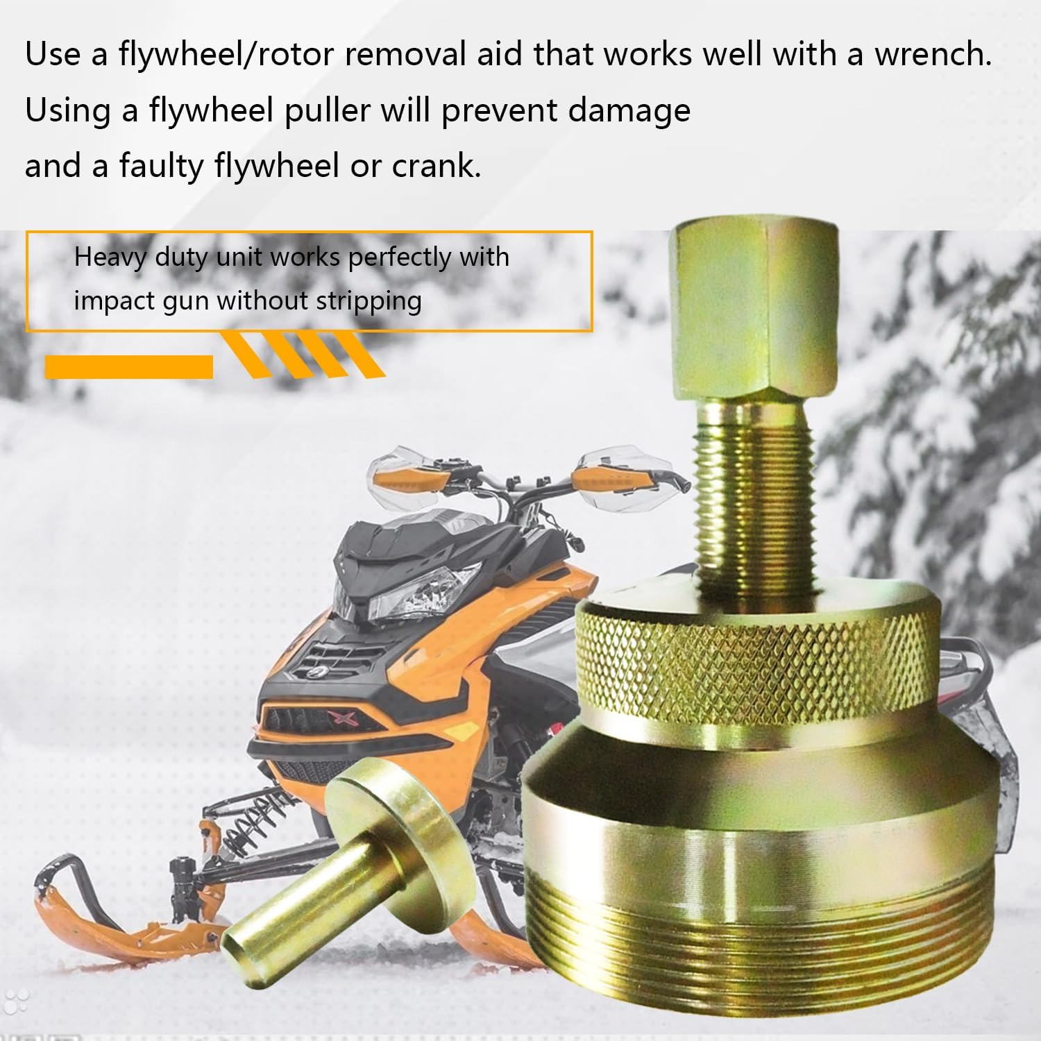 Snowmobile Flywheel Puller Compatible with Ski-Doo, Works on 2017-2021 Backcountry Expedition Freeride MXZ Renegade Summit Skandic 600R 850 ETEC, Flywheel Puller Remover for Snowmobile