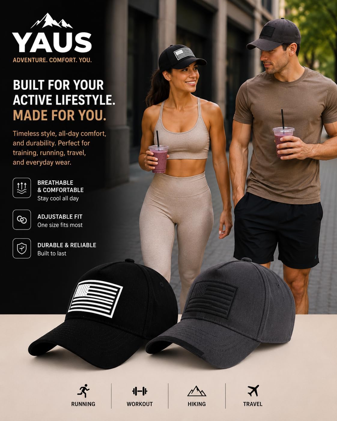 USA Flag Patriotic 5 Panel Baseball Cap Men Women Cotton Adjustable Soft Touch Made in Ukraine