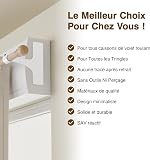 Support Tringle Rideaux Sans Perçage pour Coffre Volet Roulant - Fixation Autocollante, Convient aux Barres 19-28 mm, Lot de 2, Métal Résistant, Installation Facile - 6
