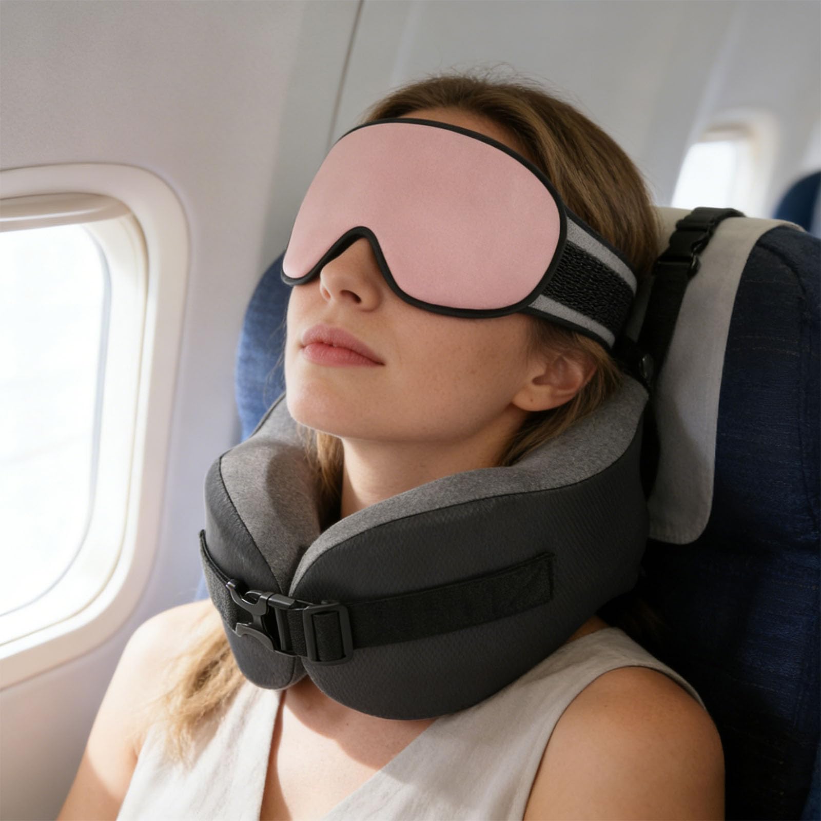 Almohada para Cuello, Espuma viscoelástica ultrasuave con Desmontable, cómoda Almohada para Cuello para Viajes Largos