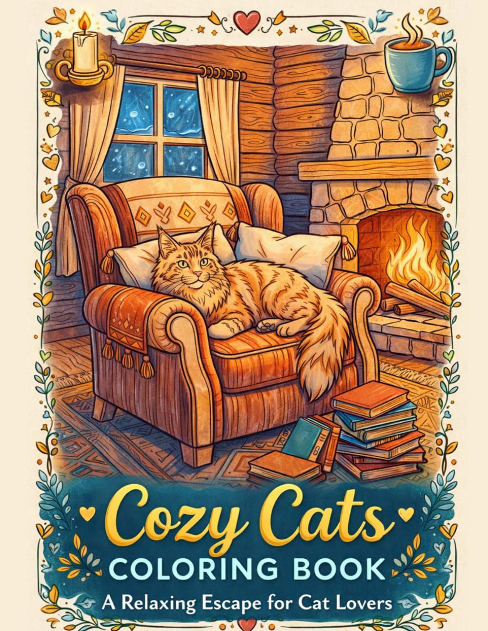 Cozy Cats Coloring Book: A Relaxing Hygge Coloring Book for Stress Relief and Cat Lovers