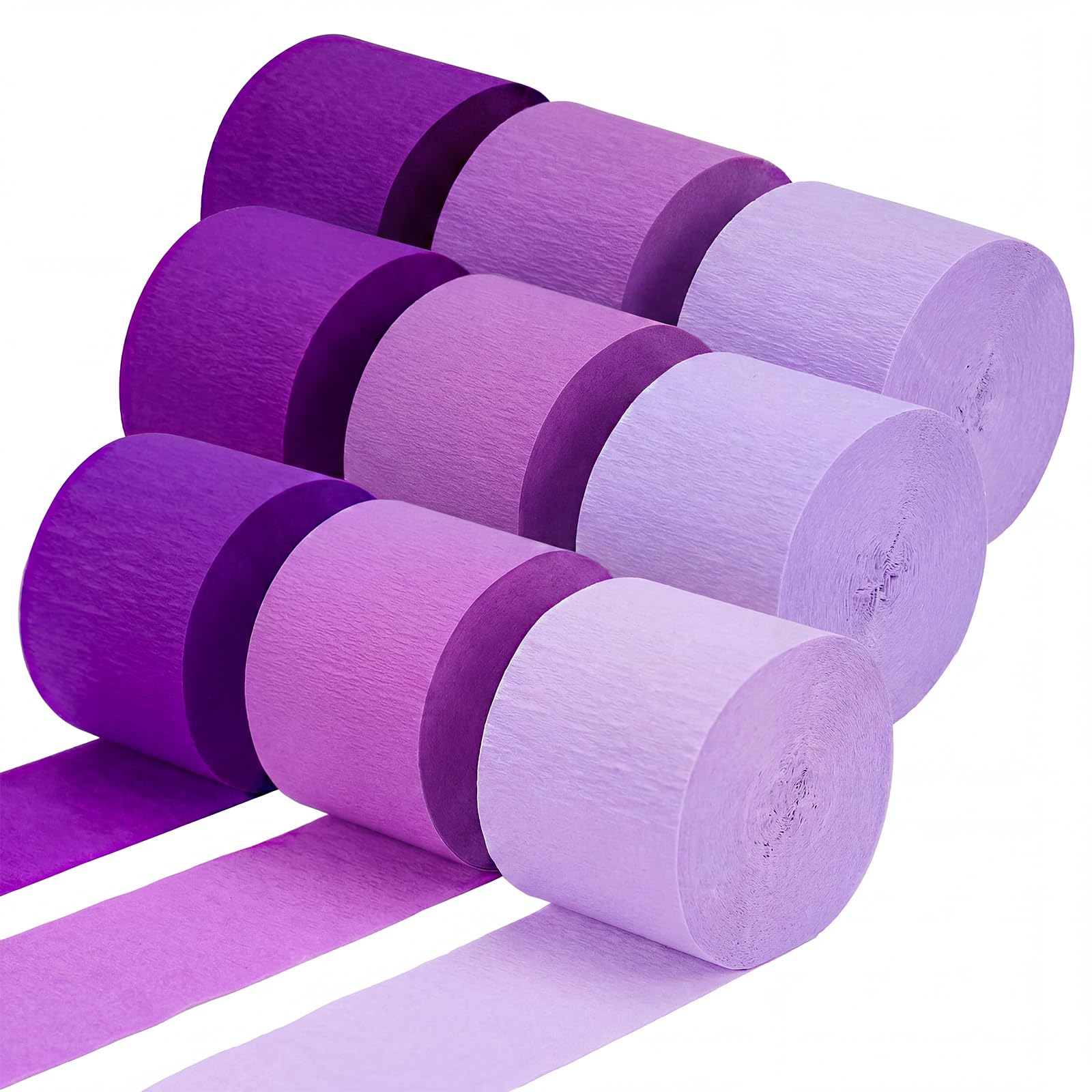 Purple Crepe Paper Streamers 9 Rolls 738ft,Purple Streamers