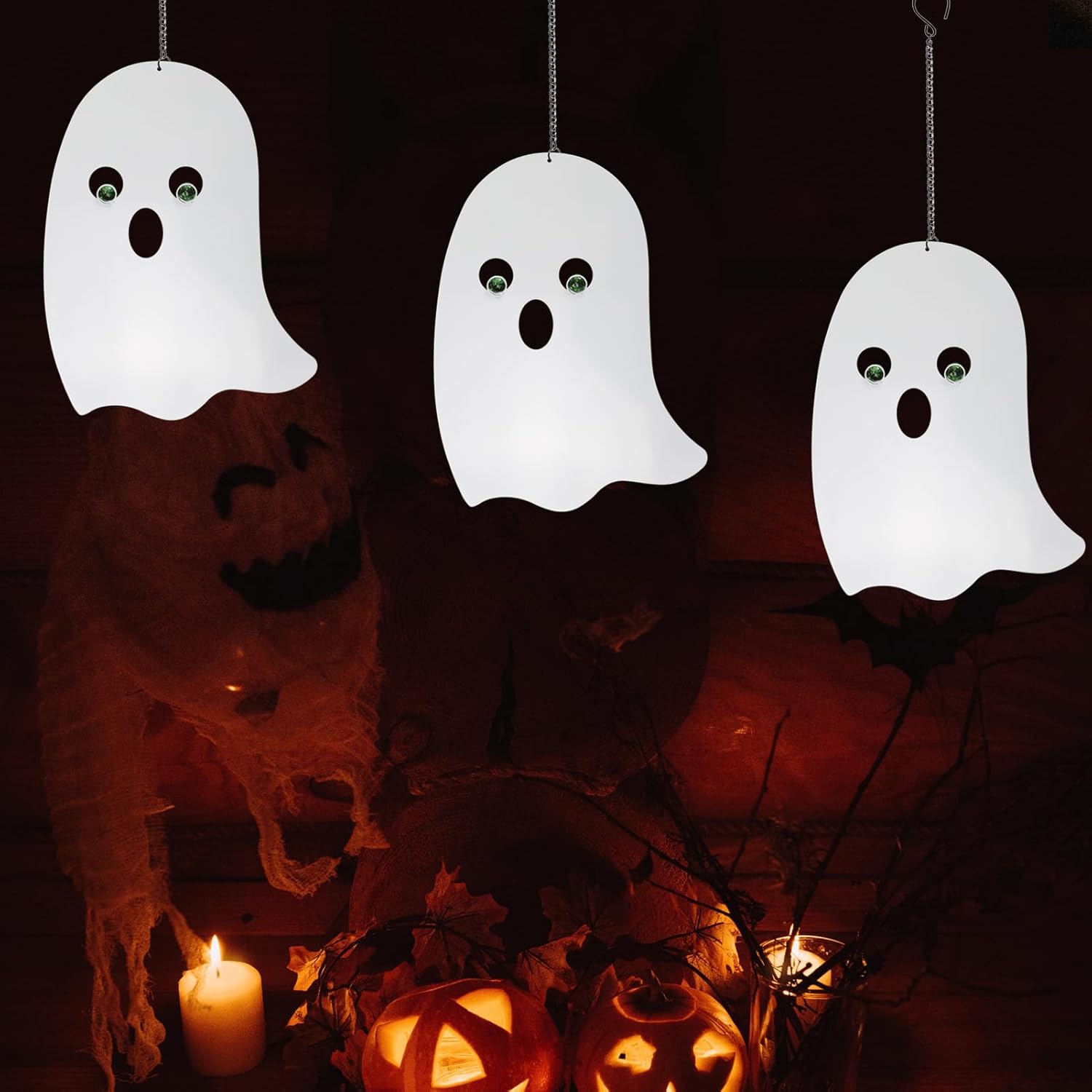 Ghost Decor Halloween Party Decorations Metal Ghost Wall Art Decor Outdoor Lawn Garden Patio Halloween Decorations.
