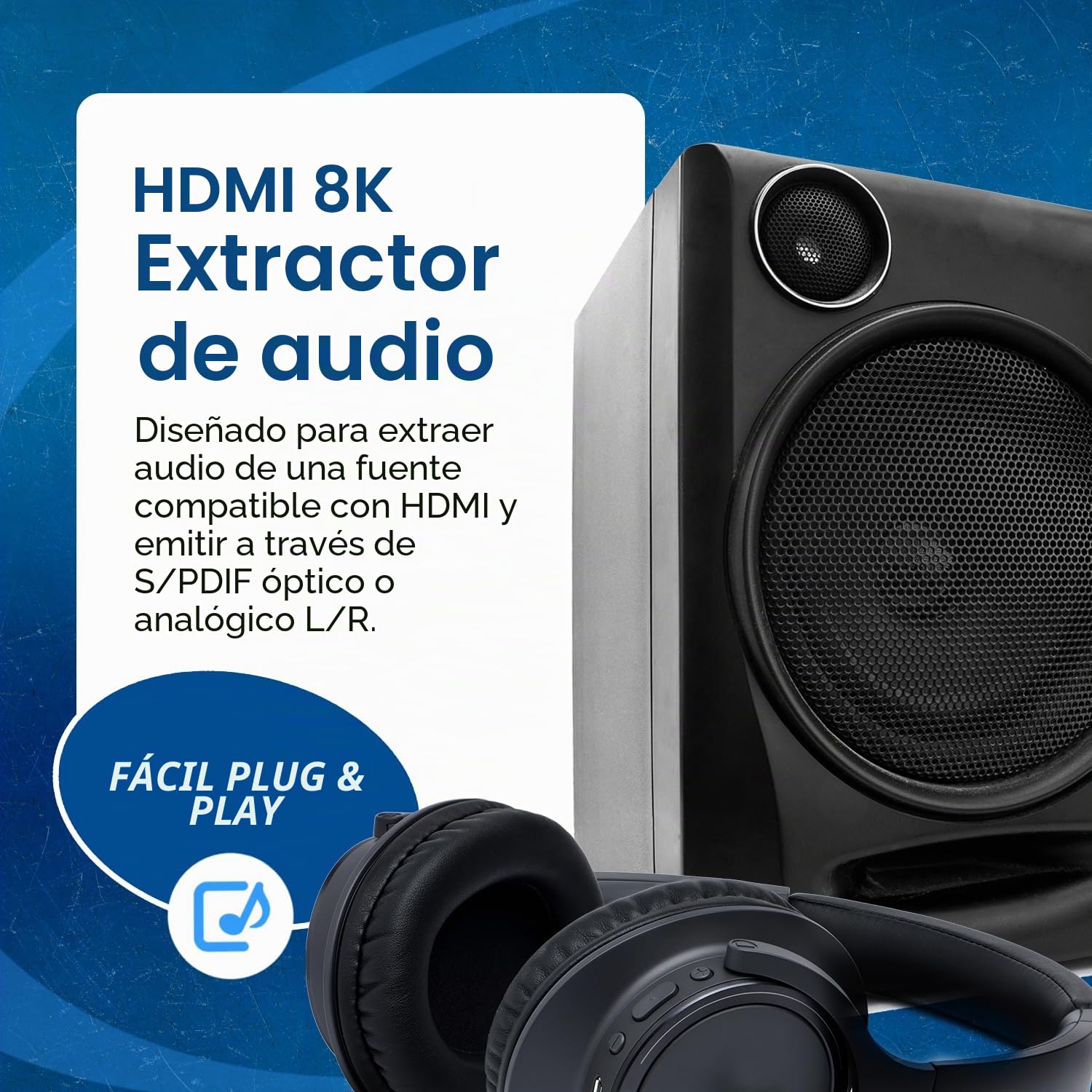 OREI Extractor de Audio 8K HDMI UltraHD 4K @ 120Hz 48G HDMI 2.1 convertidor de Audio para PS5 SPDIF + Salida de 3.5 mm HDCP 2.3 - Dolby Digital/DTS Passthrough CEC, HDR, Dolby Vision, ARC, HDR10+ | Extractor de audio HDMI 4K 120Hz, extractor de audio 8K,
