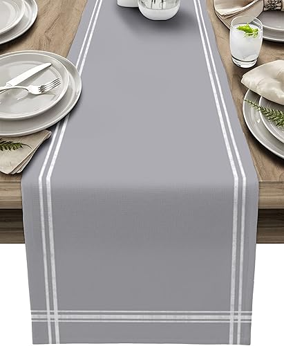 Smile Sunflower Small Table Runners for Coffee Table, Solid Color Dining Table Runner Burlap Dresser Scarves,Non-Slip Rectangle Table Setting Decor