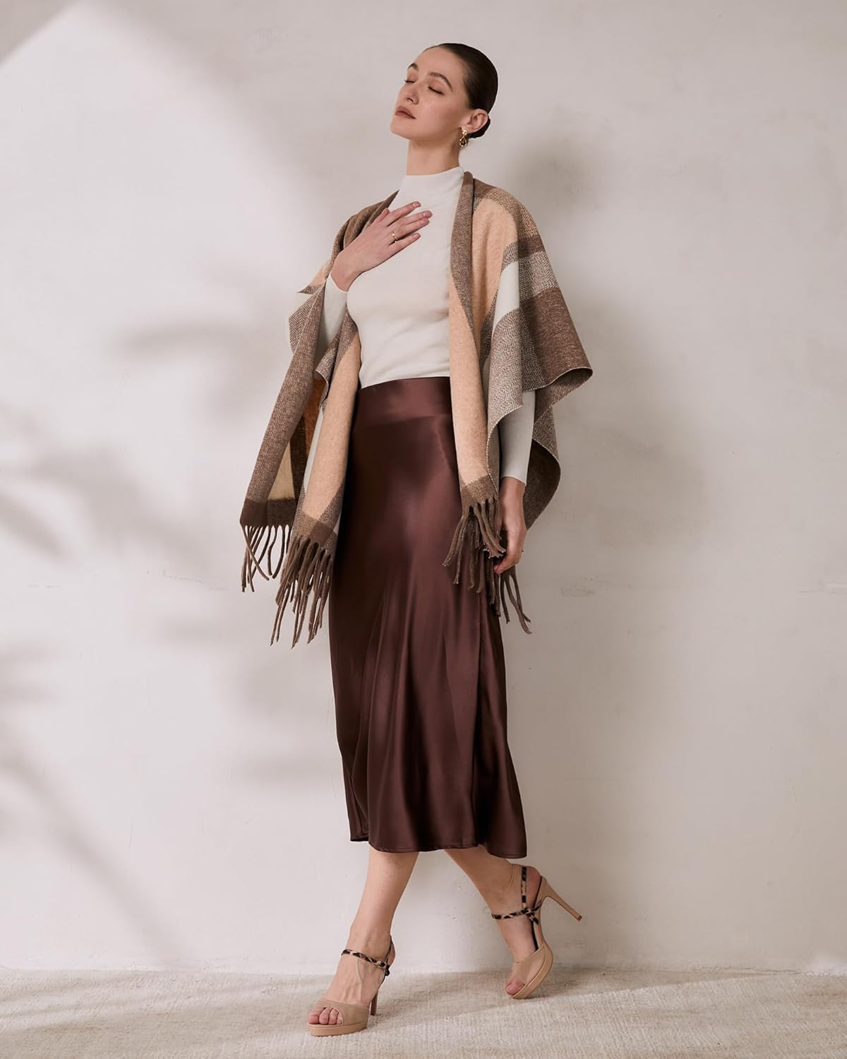 NEWBELLA Women's Square Toe Heeled Sandals - Chunky High Heels with Adjustable Ankle Strap Design, Comfort Dress Shoes for Wedding, Party, Evening, Apricot 8.5 - Image 3