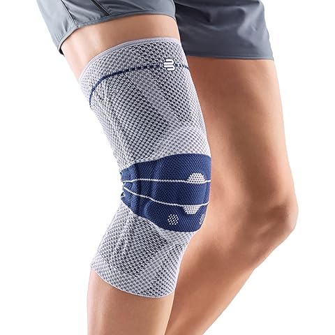 Bauerfeind - GenuTrain - Knee Support Brace - Targeted Support for Pain Relief and Stabilization of the Knee, Provides Relief of Weak, Swollen, and Injured Knees - Size 4C, Comfort - Color Titanium