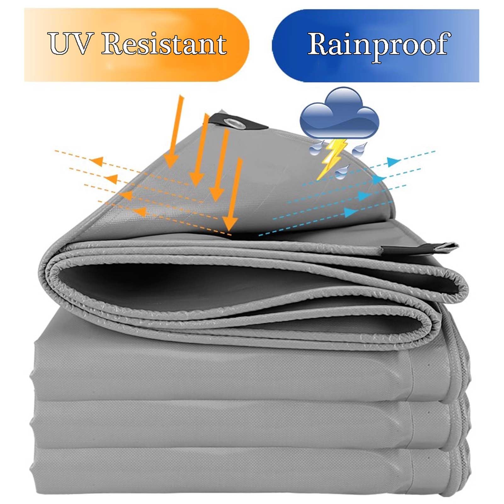 Teloni, Telo Impermeabile Resistente 16,4x23 Piedi con Occhielli - Spesso, Antivento e Antipioggia, Ideale per Auto, Tetto, Barca, Campeggio, tettoia, catasta di Legna - Telo Resistente a st