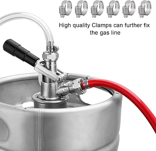 Miniatura 5 de Tubería de CO2 de línea de gas de cerveza Hilangsan de 15 pies para Kegerator, manguera de CO2 de PVC rojo de 516 de largo para regualtor de CO2,
