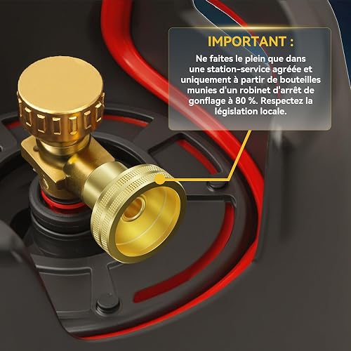 DACKZZM LPG Gas Bottle Adaptor for Filling Gas Bottles, Brass LPG Adapter for Gas Bottles 21.8 mm Adapter Gas Bottle for France, Italy, East Germany, Sweden, Balkans and Eastern Europe - 3