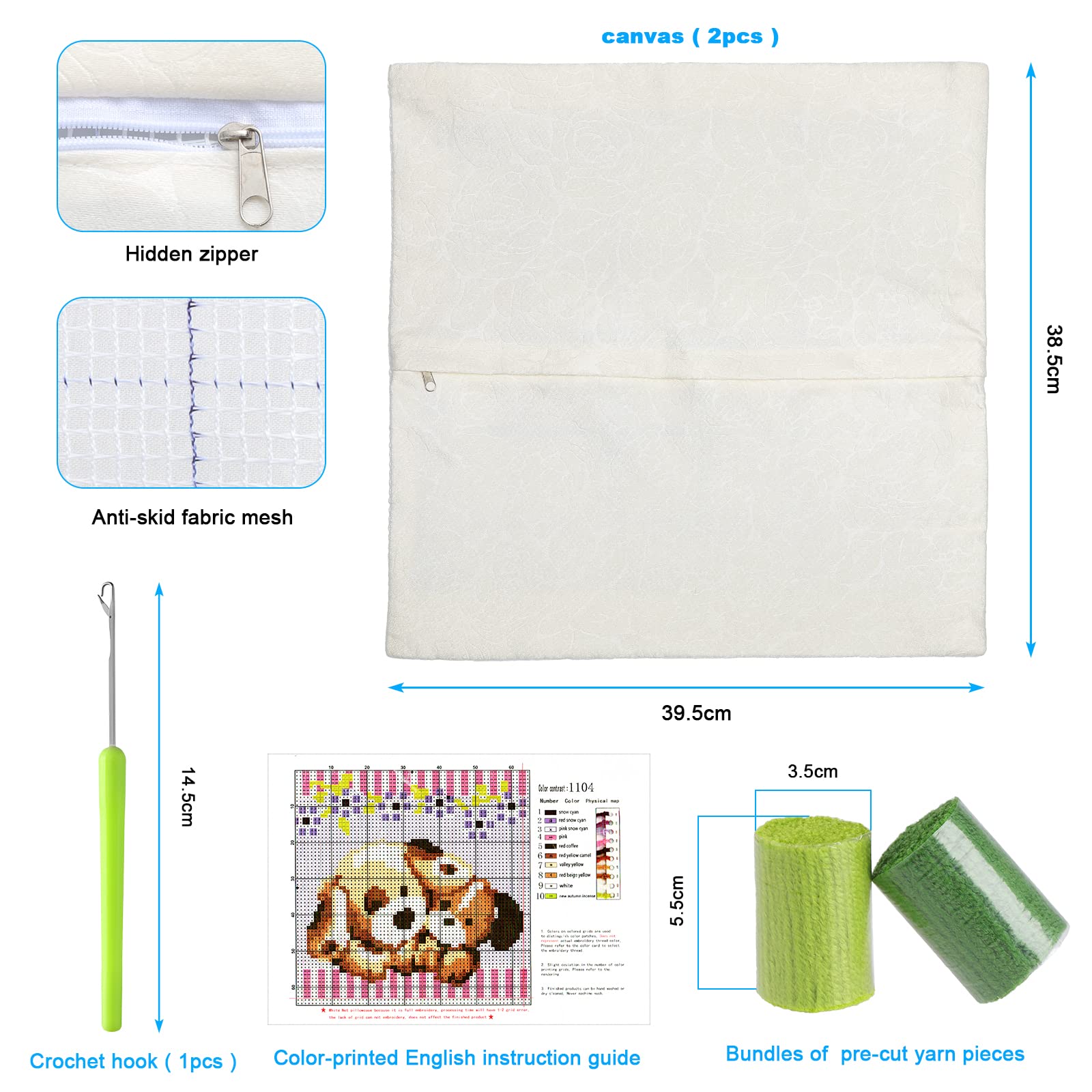 Kinsinder Set di 2 federe per cuscino per cani, set da annodare, per bambini e adulti