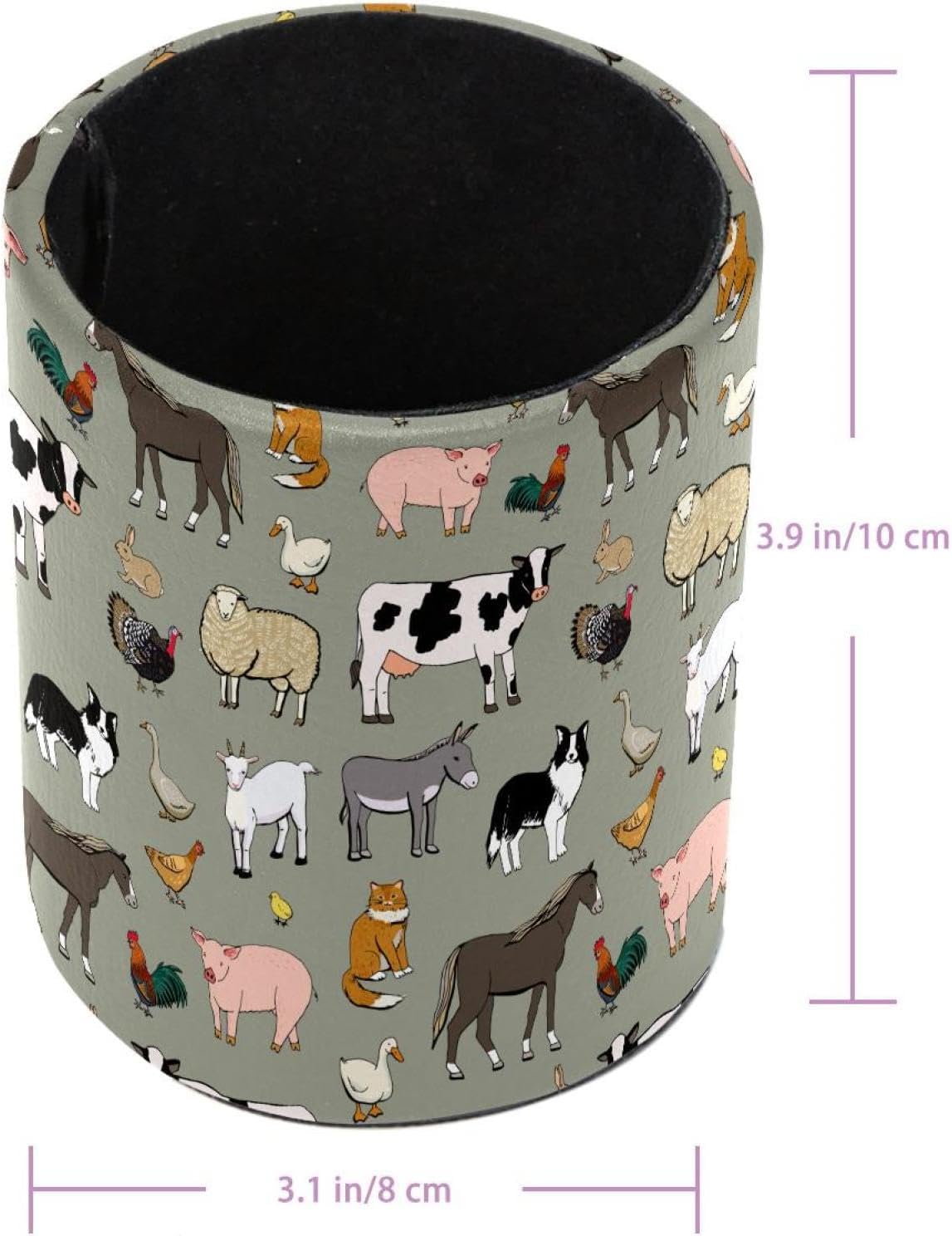 Farm Animals Pig Cow Pen Holder Makeup Brushes Holder Cosmetic Storage for Home and Office image 3