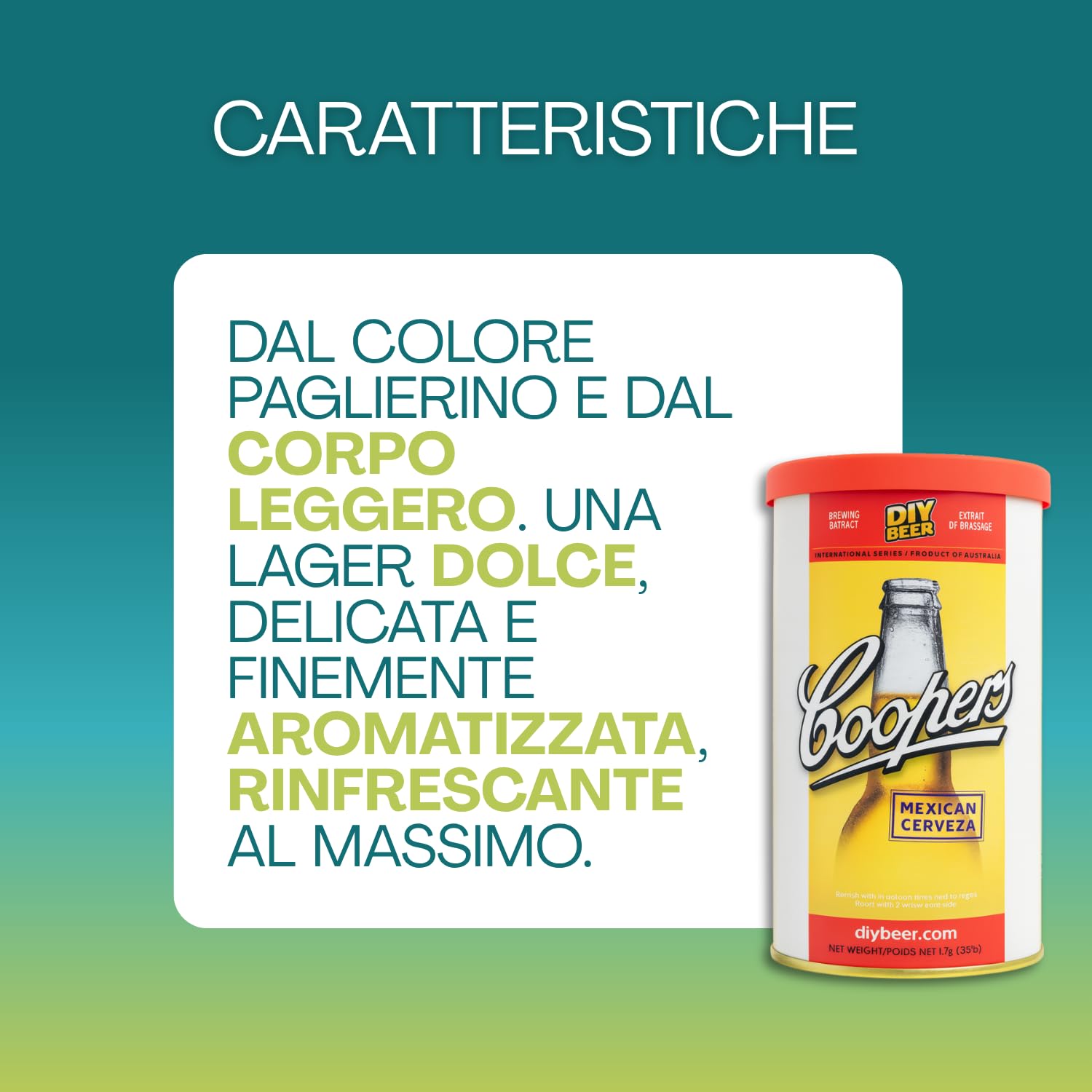 VIRSUS Malto Coopers Diversi Gusti di Malto Artigianale per Birra Chiara e Birra Scura fatta in casa Malto in Barattolo per Birra Artigianale (Mexican Cerveza)