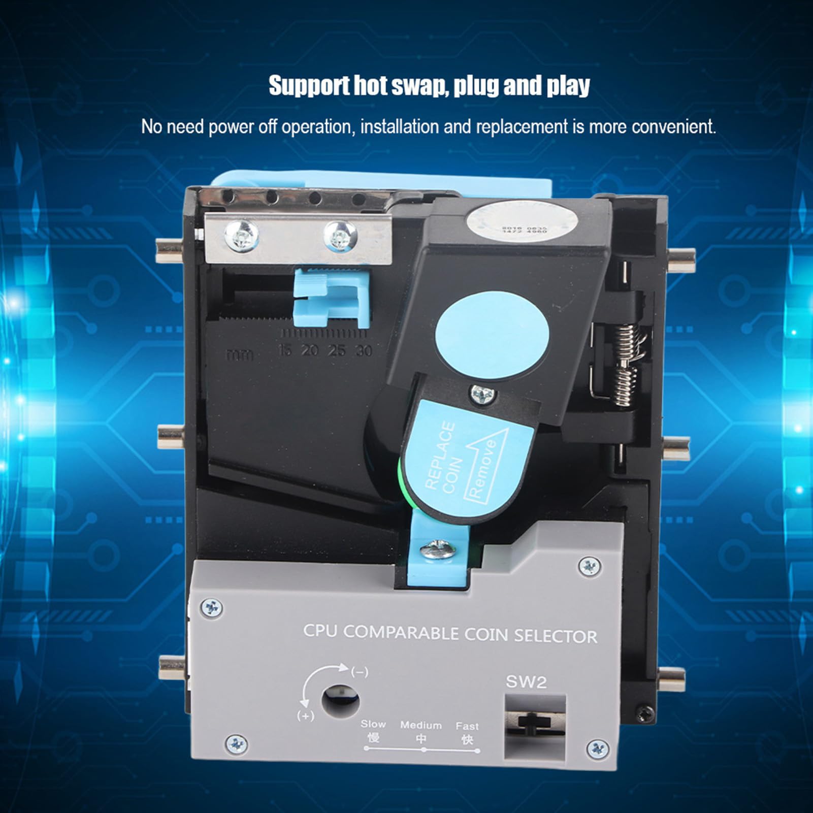 Selector de Monedas de TW-800lll, Aceptador Monedas Inversión Rápida Acero Inoxidable para Juegos a Gran Escala, 900 Uds./min