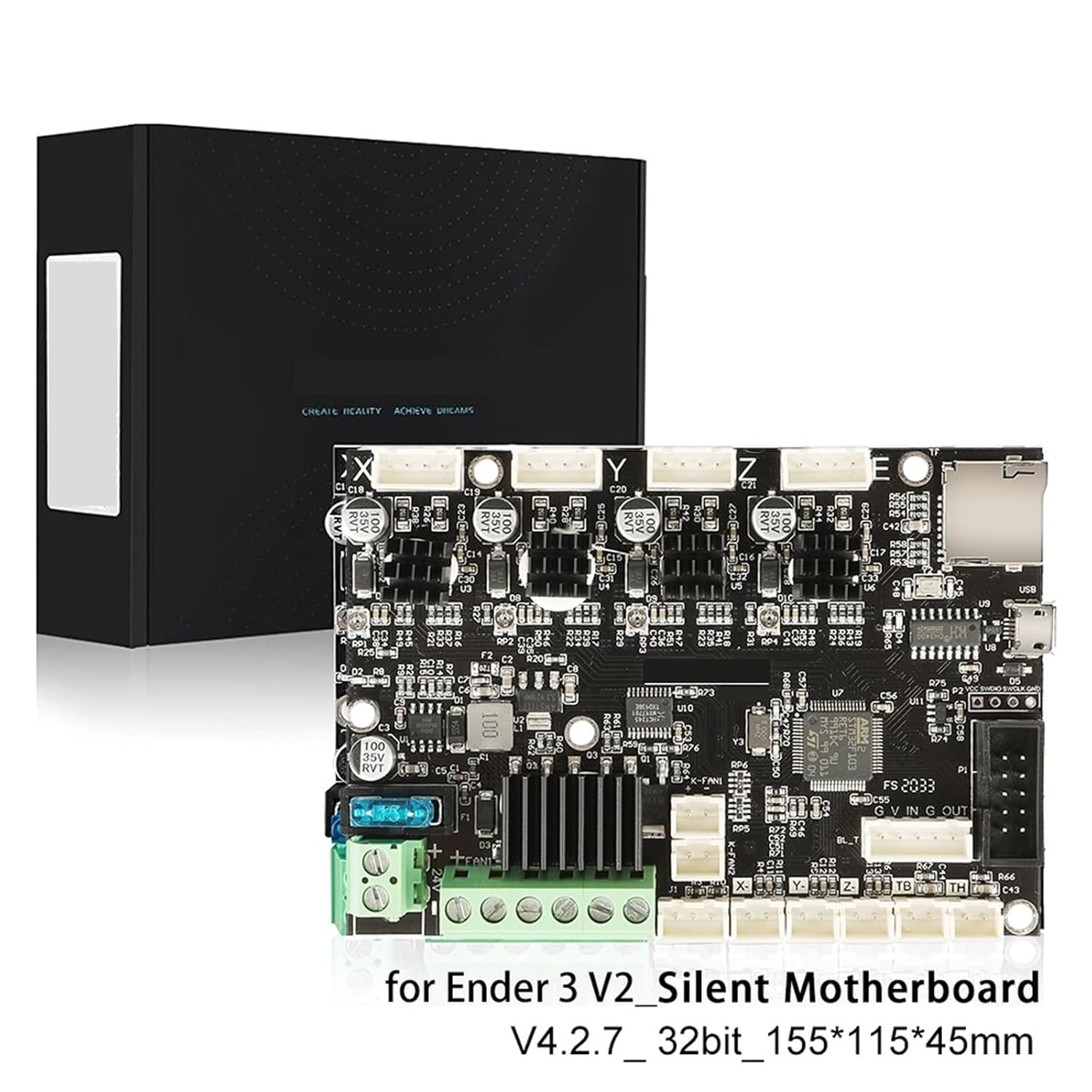 MRCFBLKR V4.2.7 Silent Mainboard with dimensions labeled