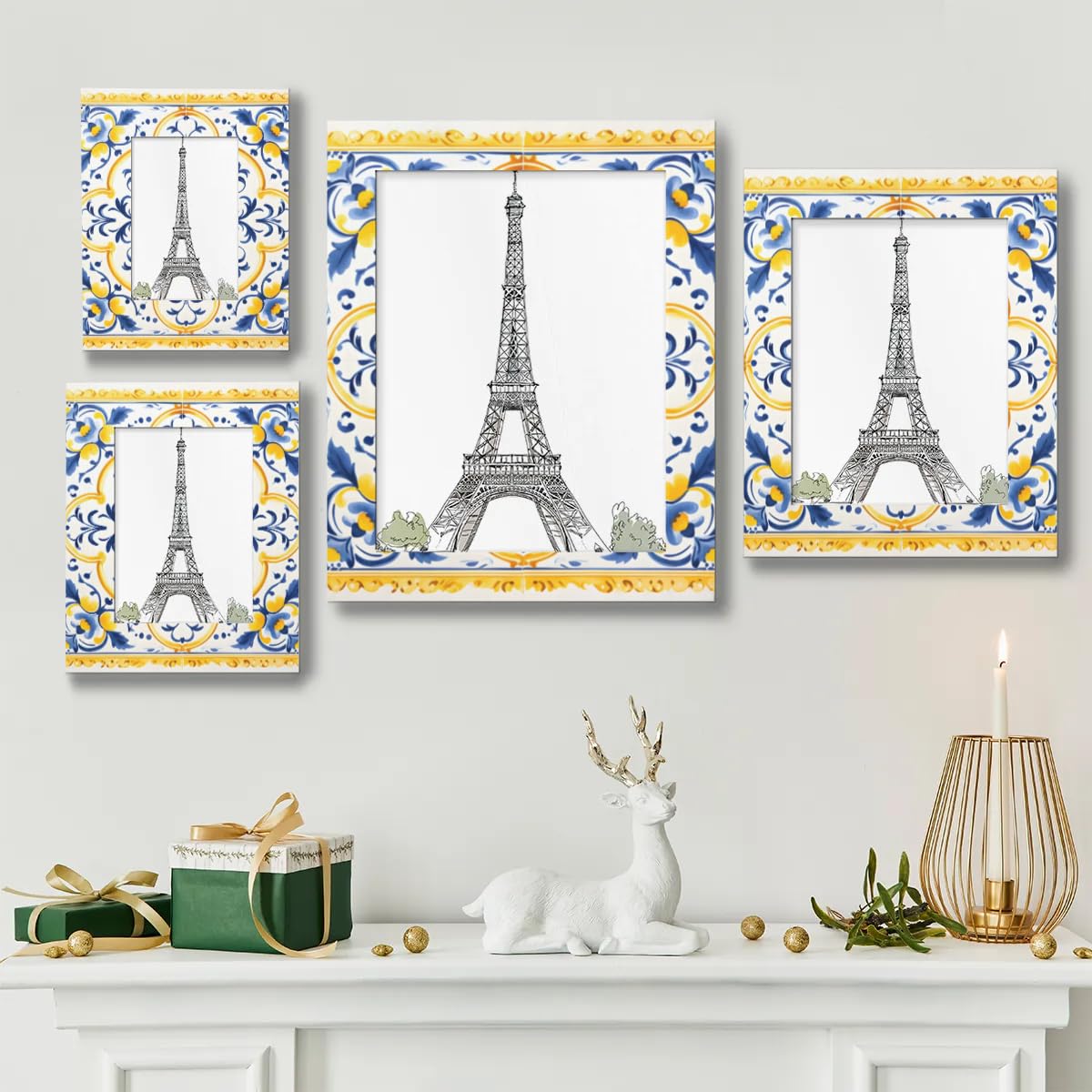 Amazon.com - DXTKWL Yellow Blue Ceramic Tile Pattern 5x7 Picture
