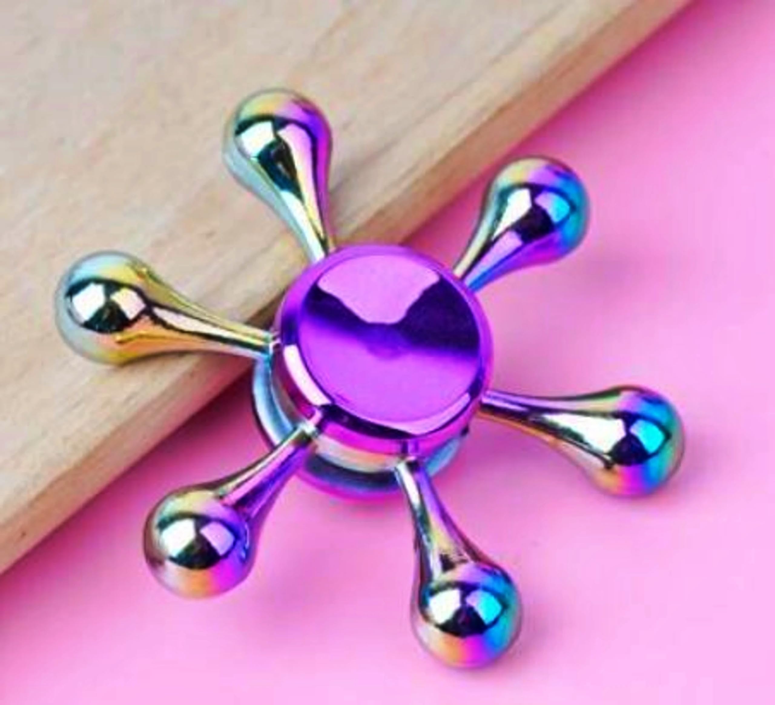 Shivsoft 6 Arm Fiddget Maze Metal Puzzle Stress Relief Sensory for Kids and Adult Spinner Beans Top Spinning As Gifts & Creative Toys Games Made in India-image-34