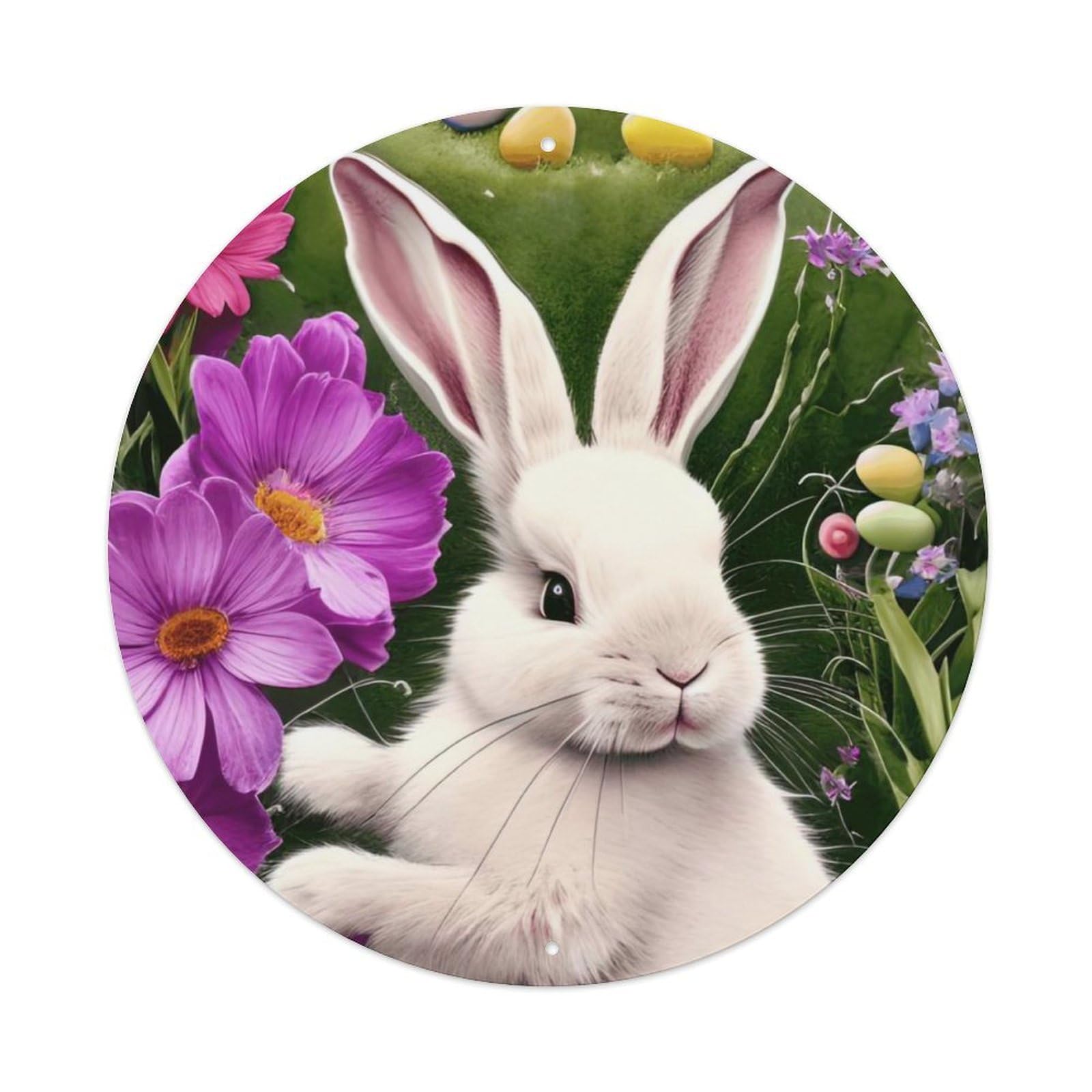 Animal Rabbit in The Grass Metal Tin Sign