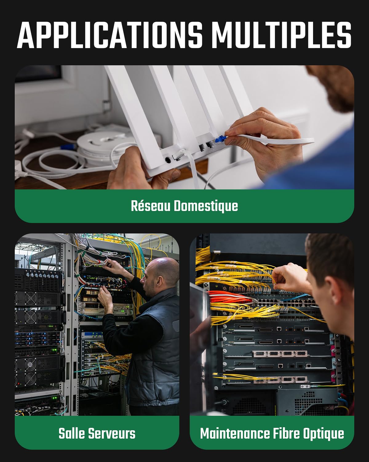 TESMEN TLP-528D Testeur réseau et mesureur VFL fibre optique avec connecteur 2,5 mm, traceur RJ45 Ethernet pour CAT5/CAT6 avec test de continuité, détecteur LAN/TEL et réparation domestique