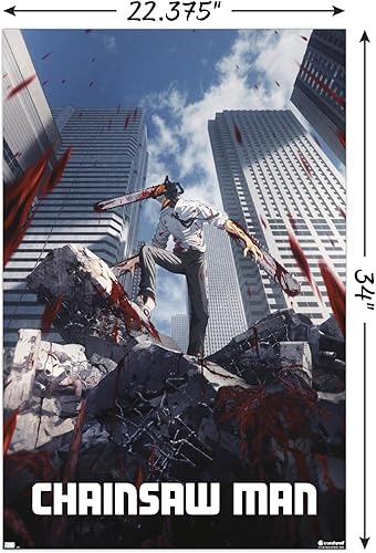 Miniatura 3 de Trends International Chainsaw Man - Póster de pared de arte clave, 34 pulgadas de largo x 22.4 W, versión sin marco